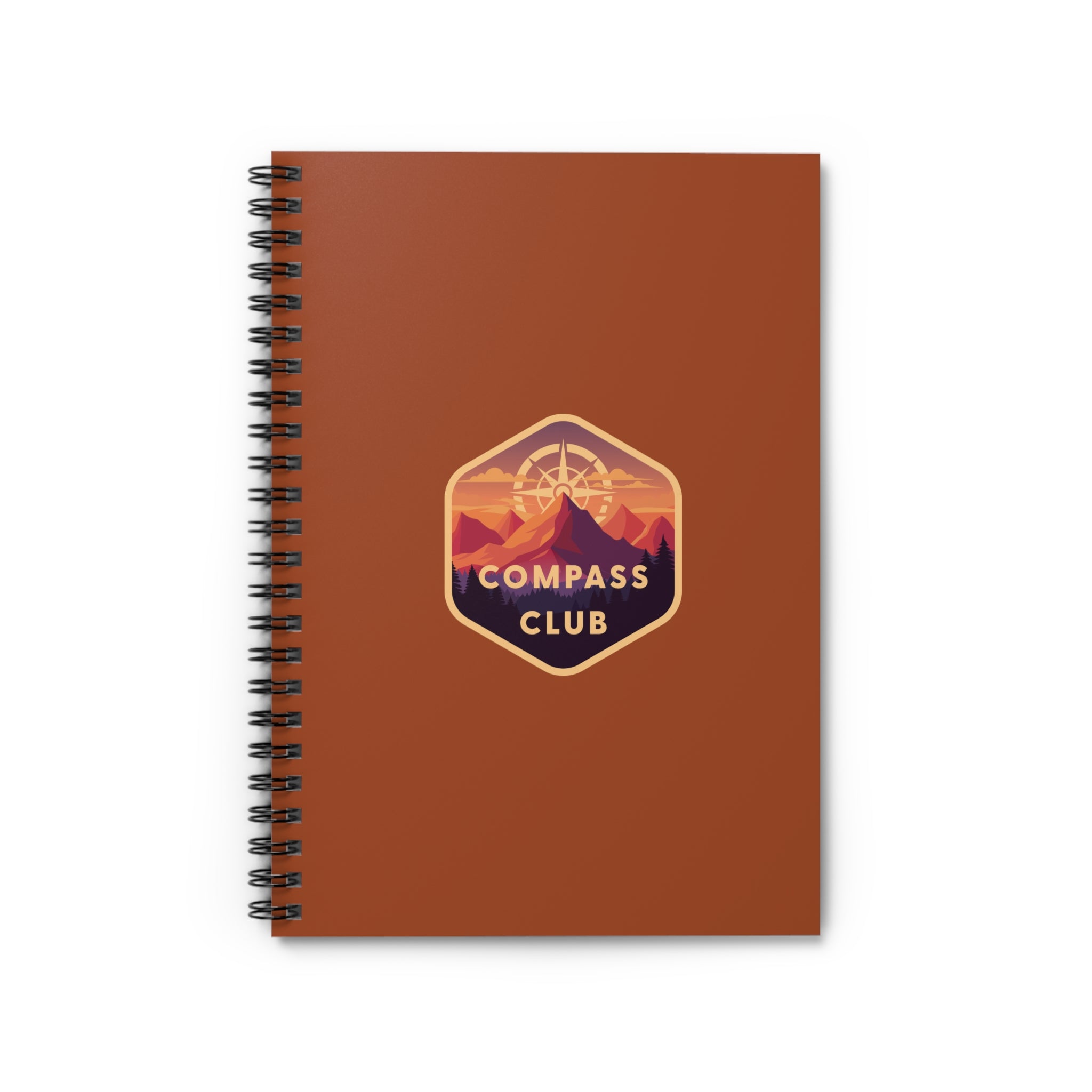 Compass Club Spiral Notebook Travel Journal - Orange Mountains