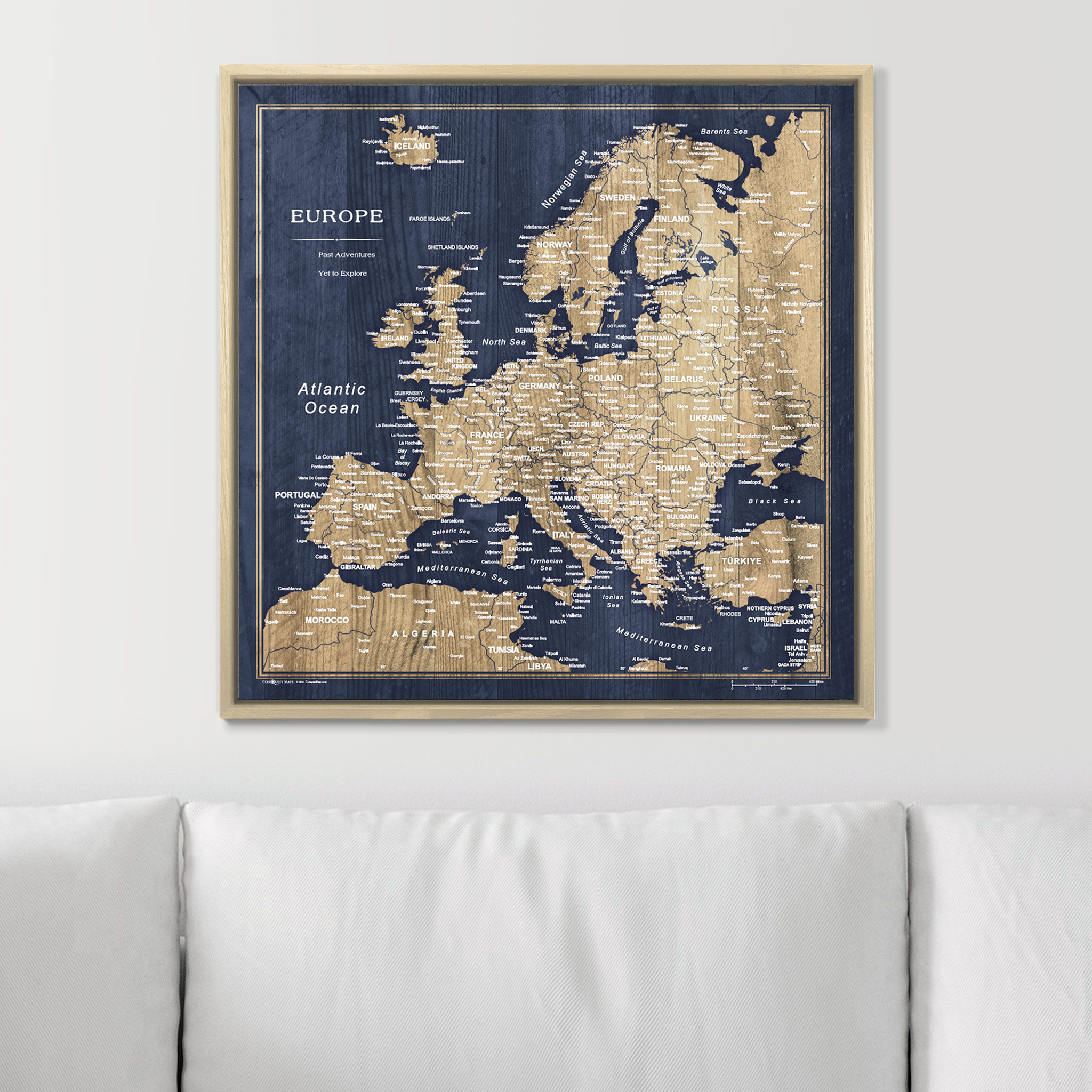 Push Pin Europe Map (Pin Board) - Deep-Sea Drift