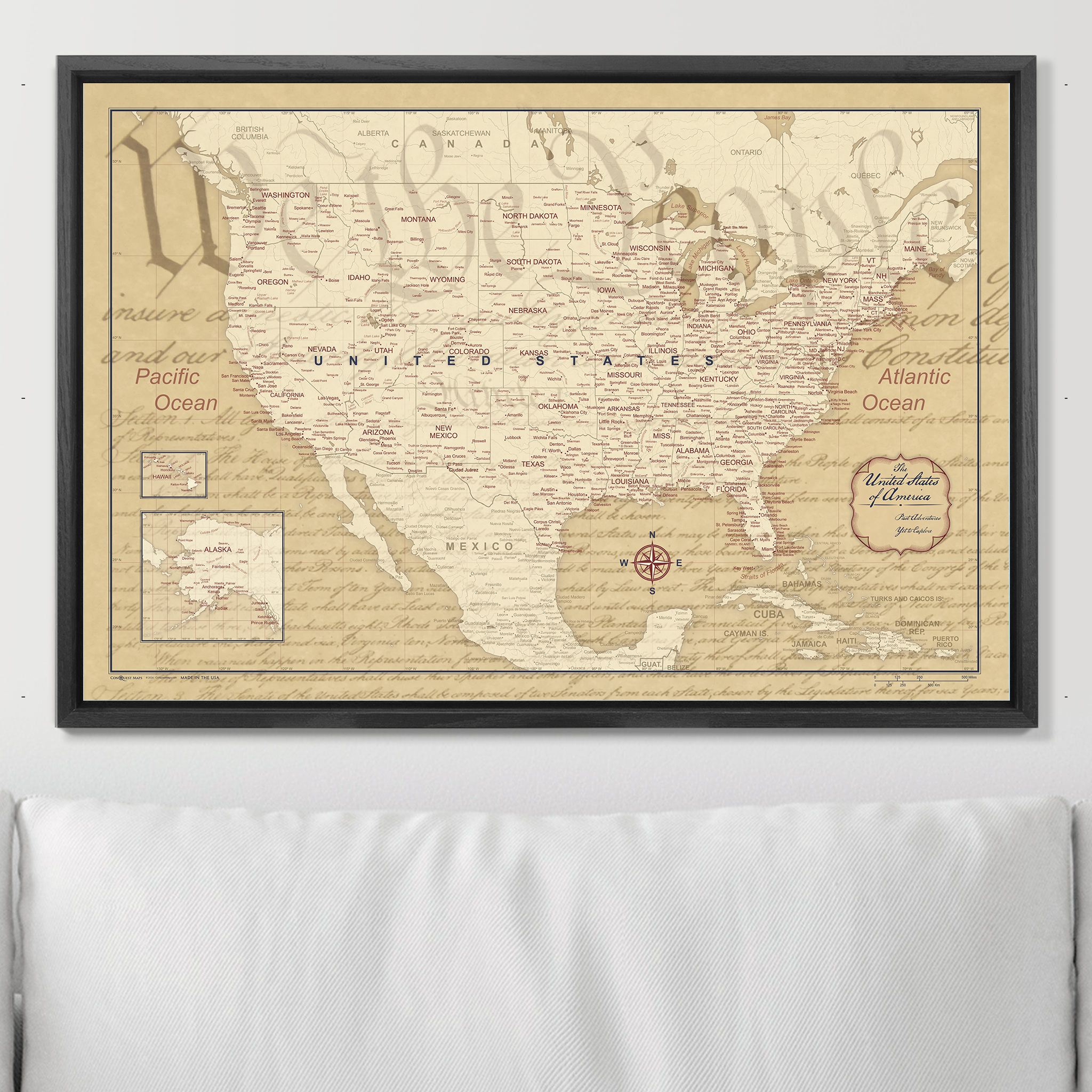 Push Pin USA Map (Pin Board) - We the People 250th Anniversary Edition CM Pin Board