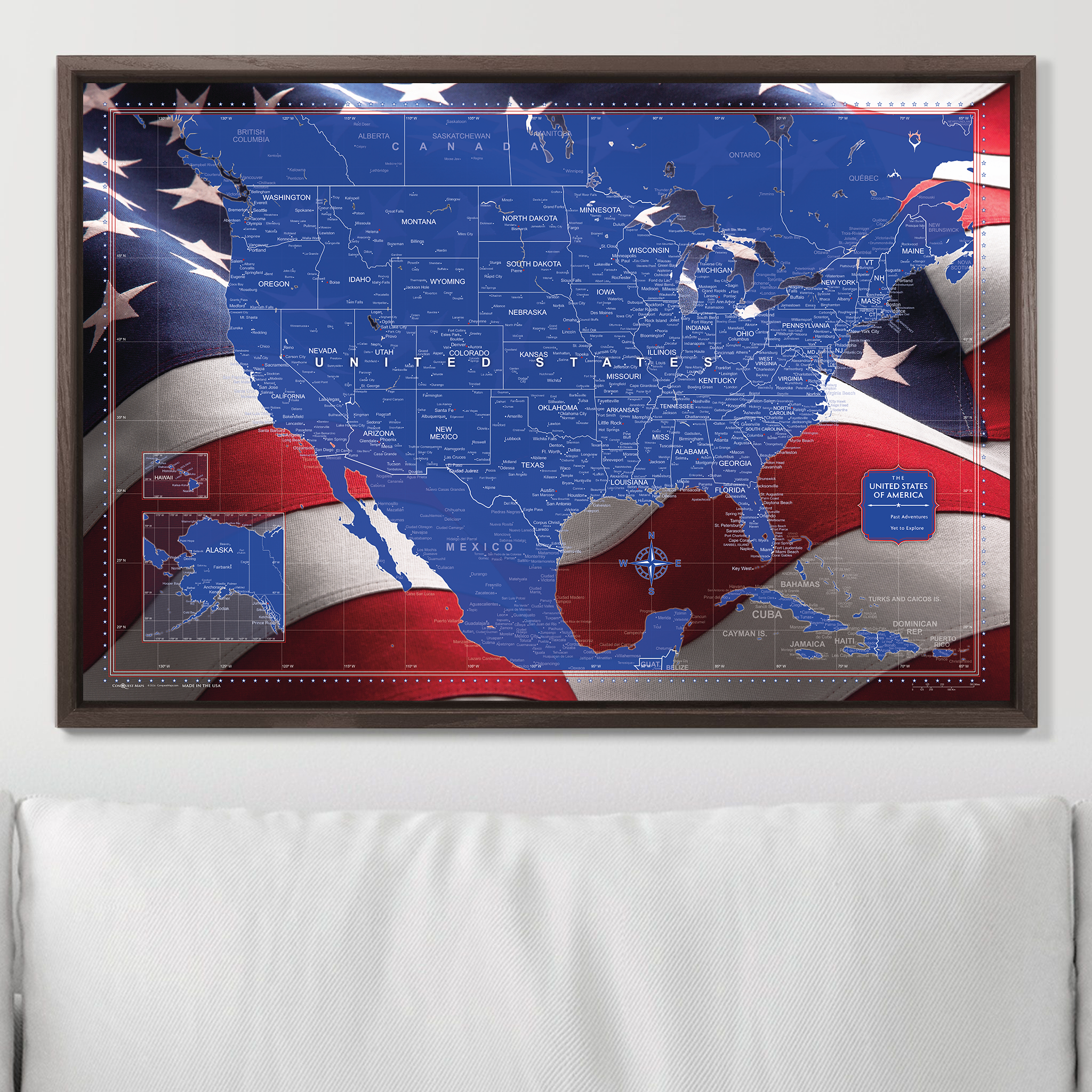 Push Pin USA Map (Pin Board) - Star Spangled 250th Anniversary Edition