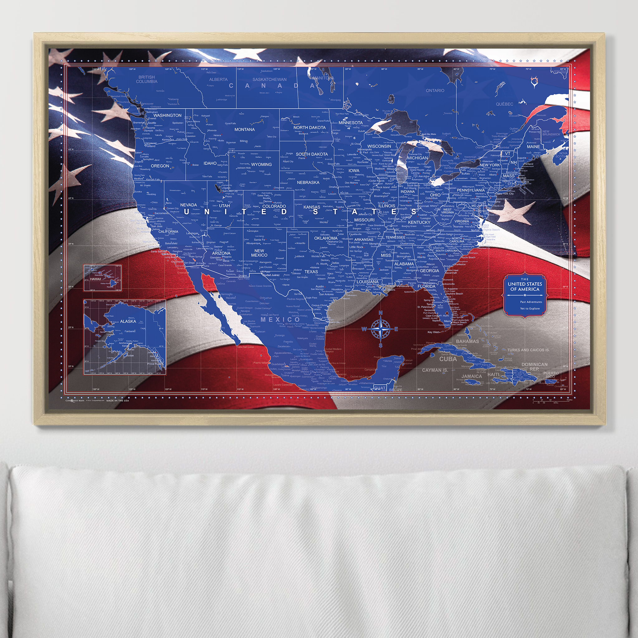 Push Pin USA Map (Pin Board) - Star Spangled 250th Anniversary Edition