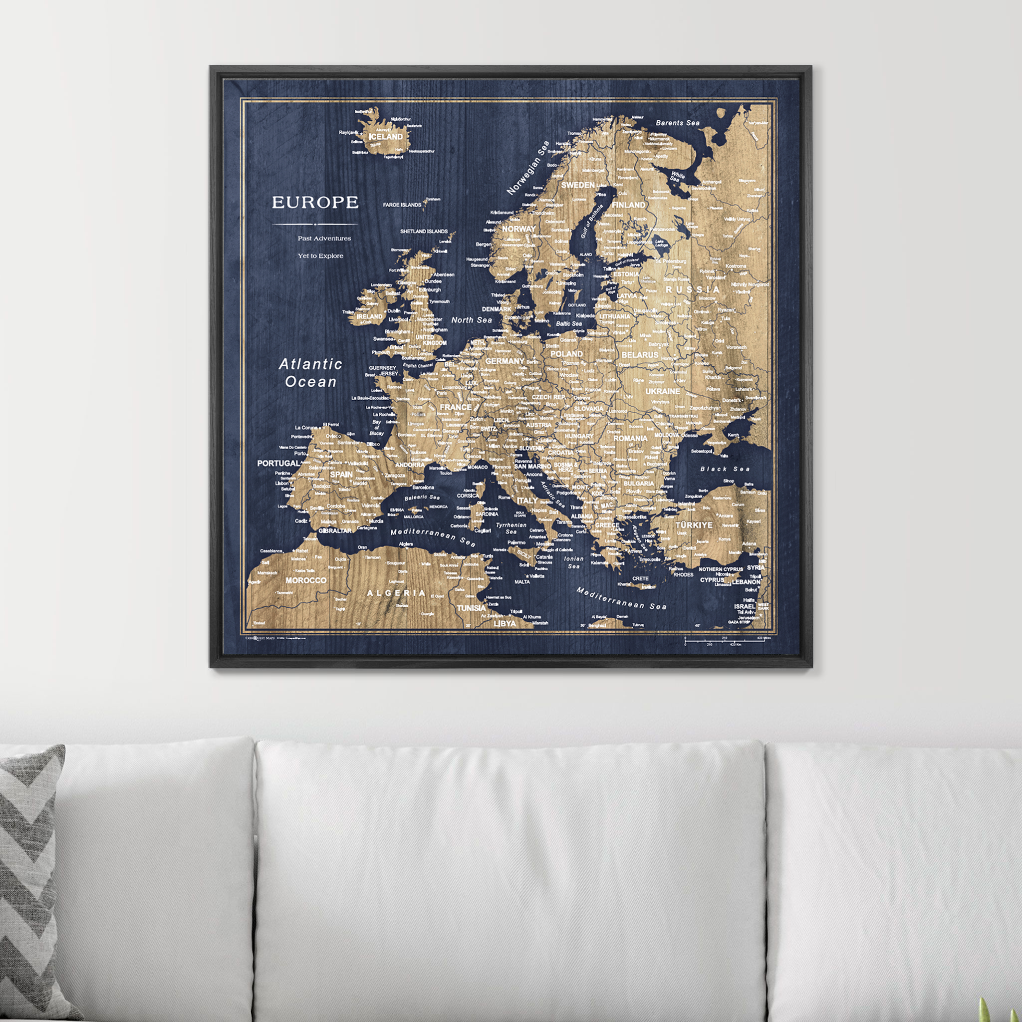 Push Pin Europe Map (Pin Board) - Deep-Sea Drift