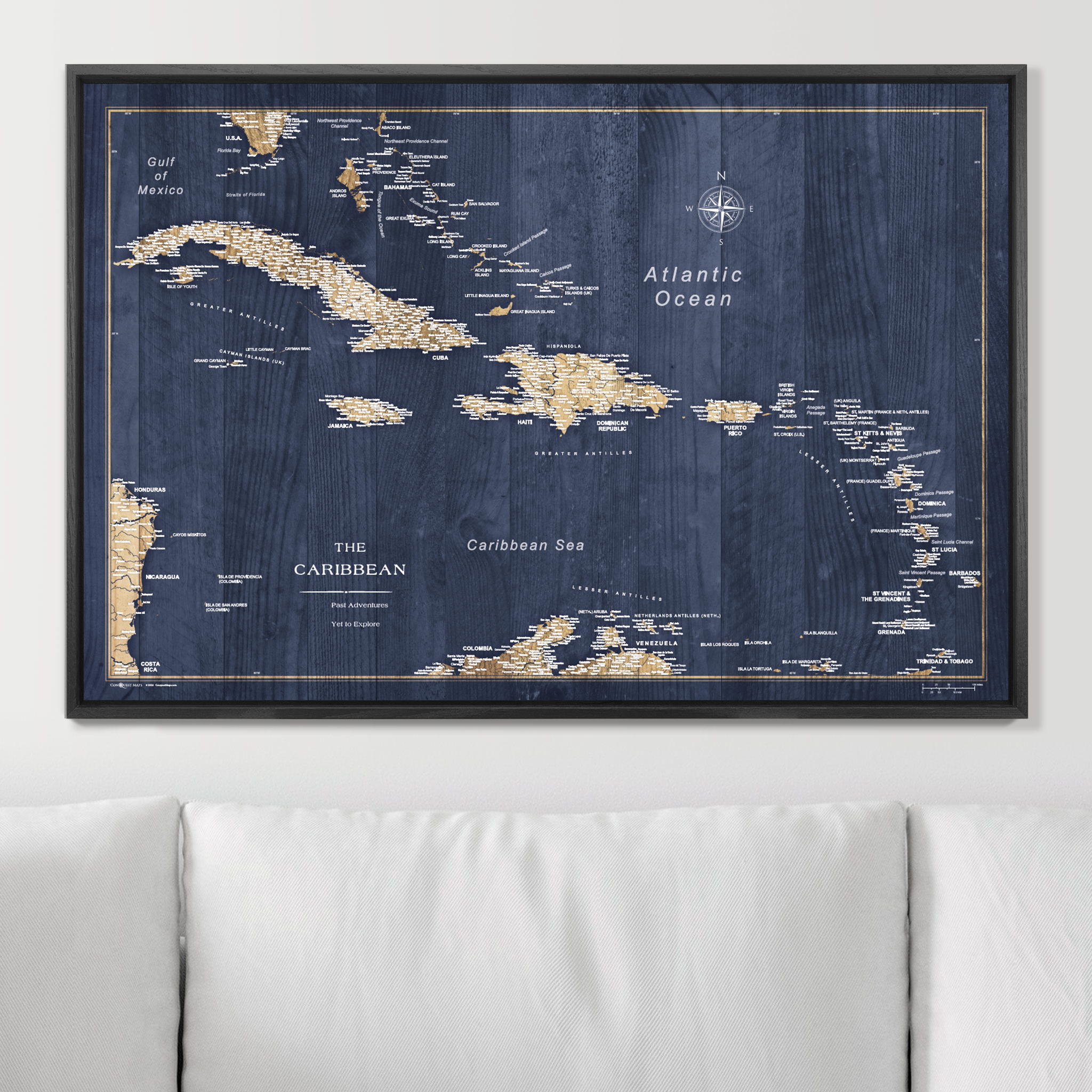 Push Pin Caribbean Map (Pin Board) - Deep-Sea Drift