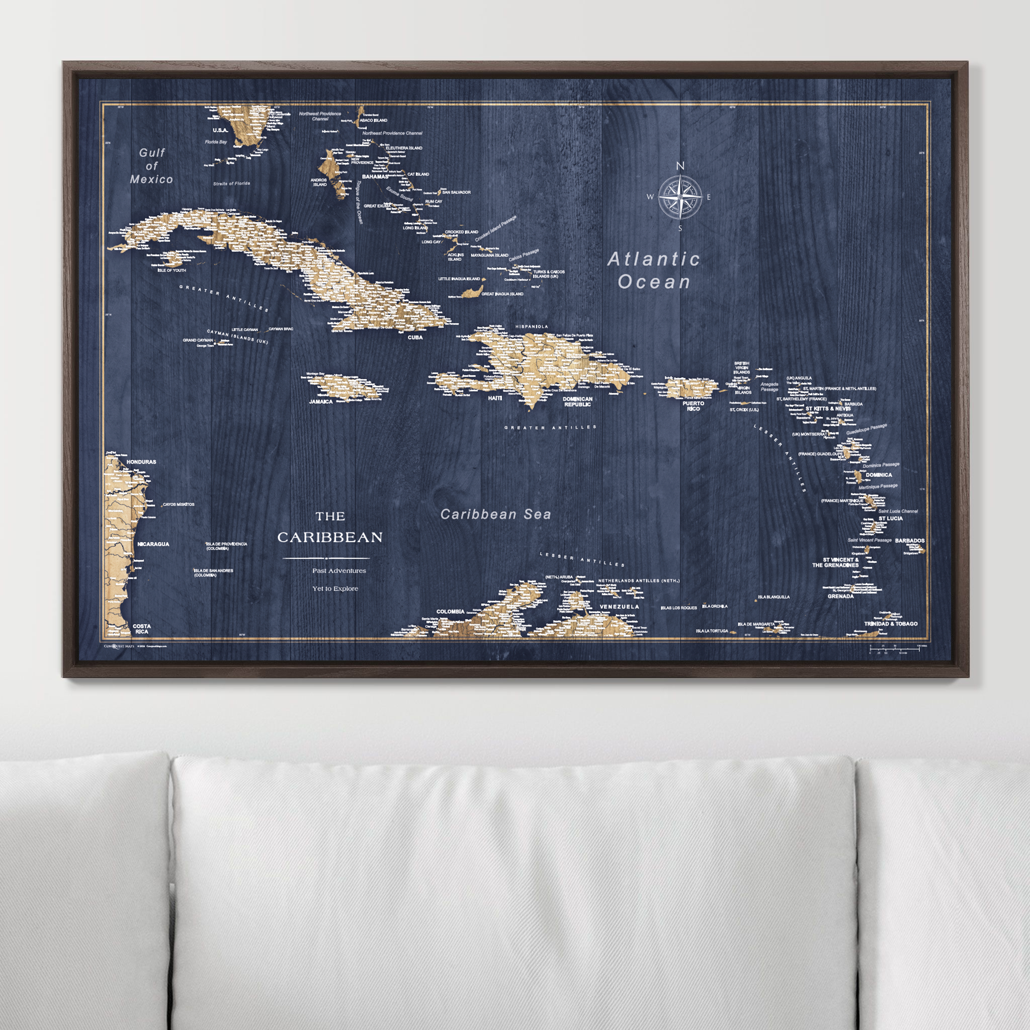 Push Pin Caribbean Map (Pin Board) - Deep-Sea Drift
