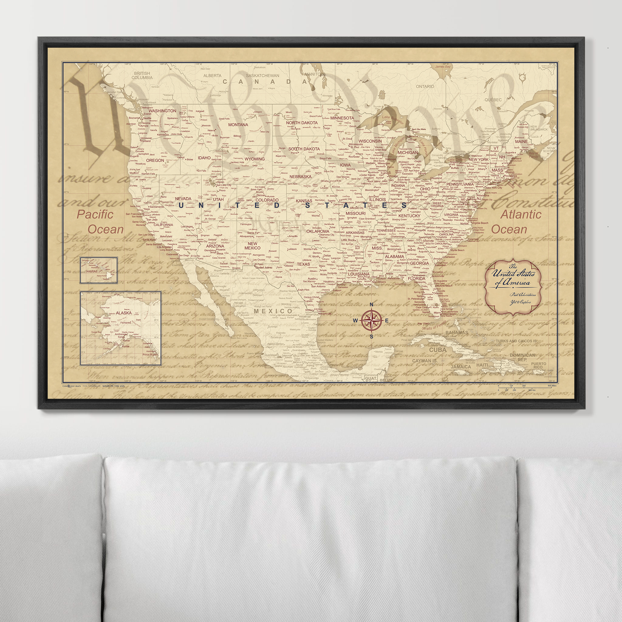 Push Pin USA Map (Pin Board) - We the People 250th Anniversary Edition CM Pin Board