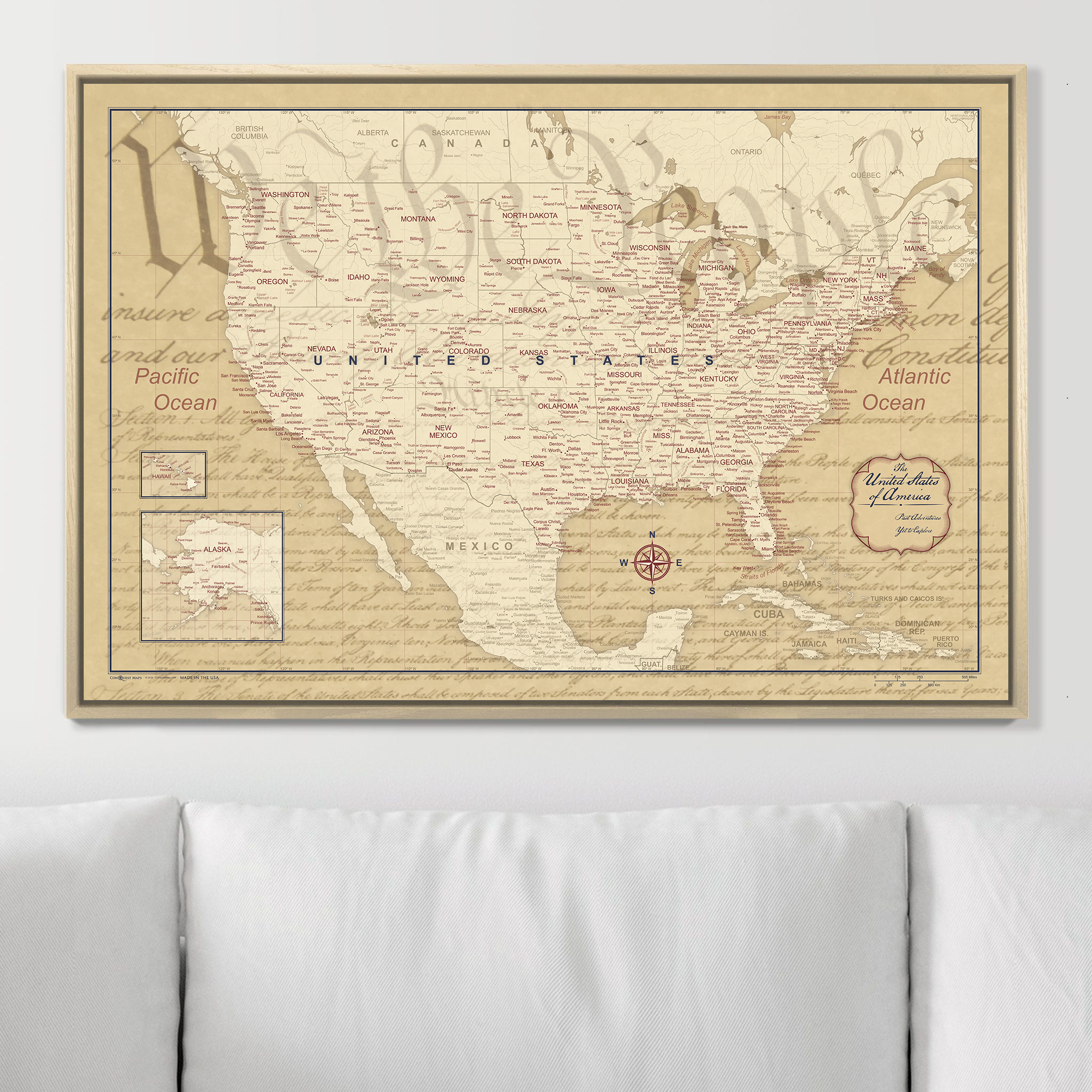 Push Pin USA Map (Pin Board) - We the People 250th Anniversary Edition CM Pin Board