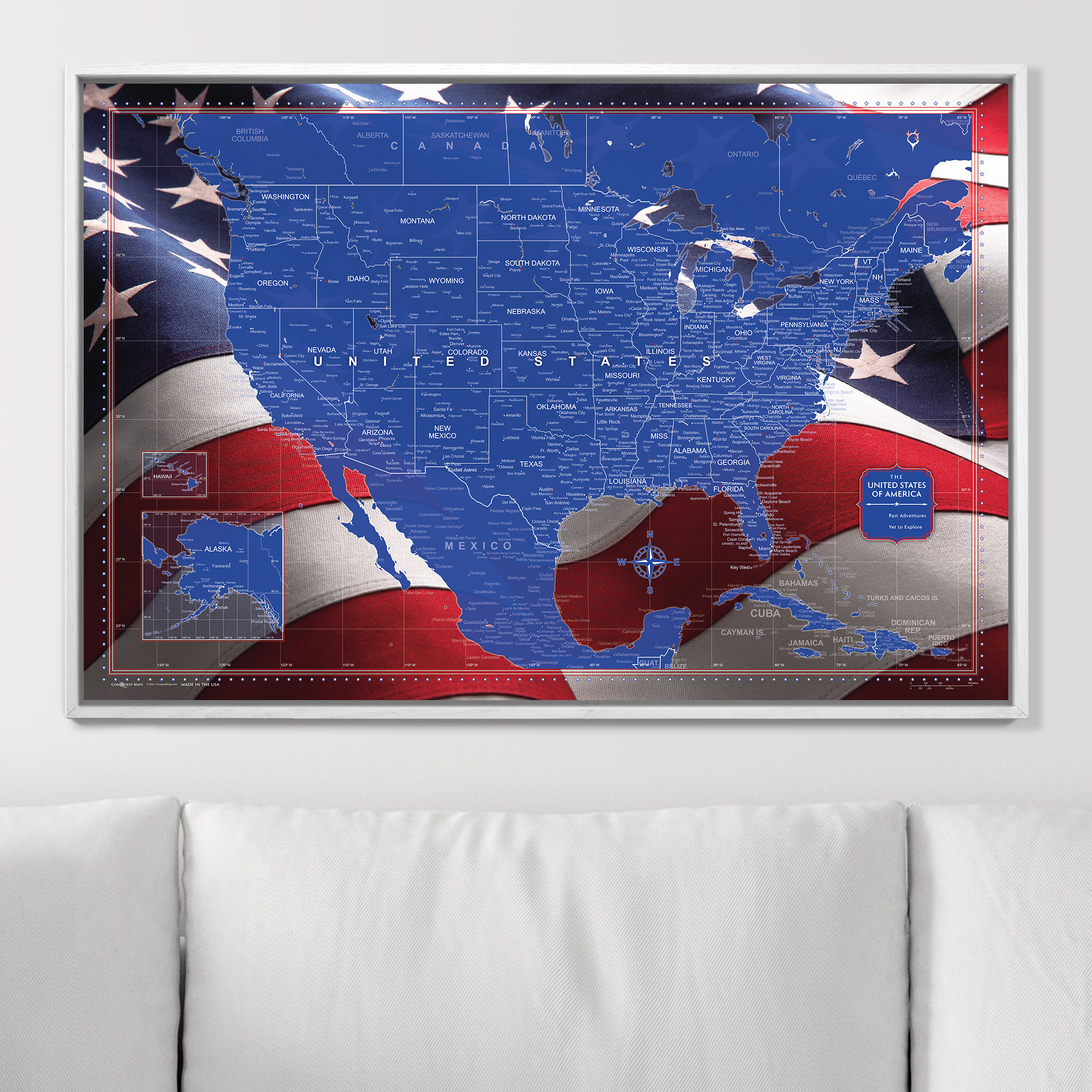 Push Pin USA Map (Pin Board) - Star Spangled 250th Anniversary Edition