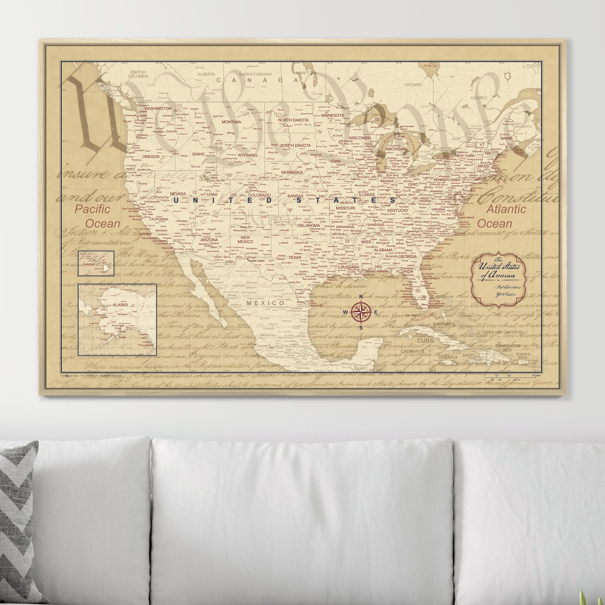 Push Pin USA Map (Pin Board) - We the People 250th Anniversary Edition CM Pin Board