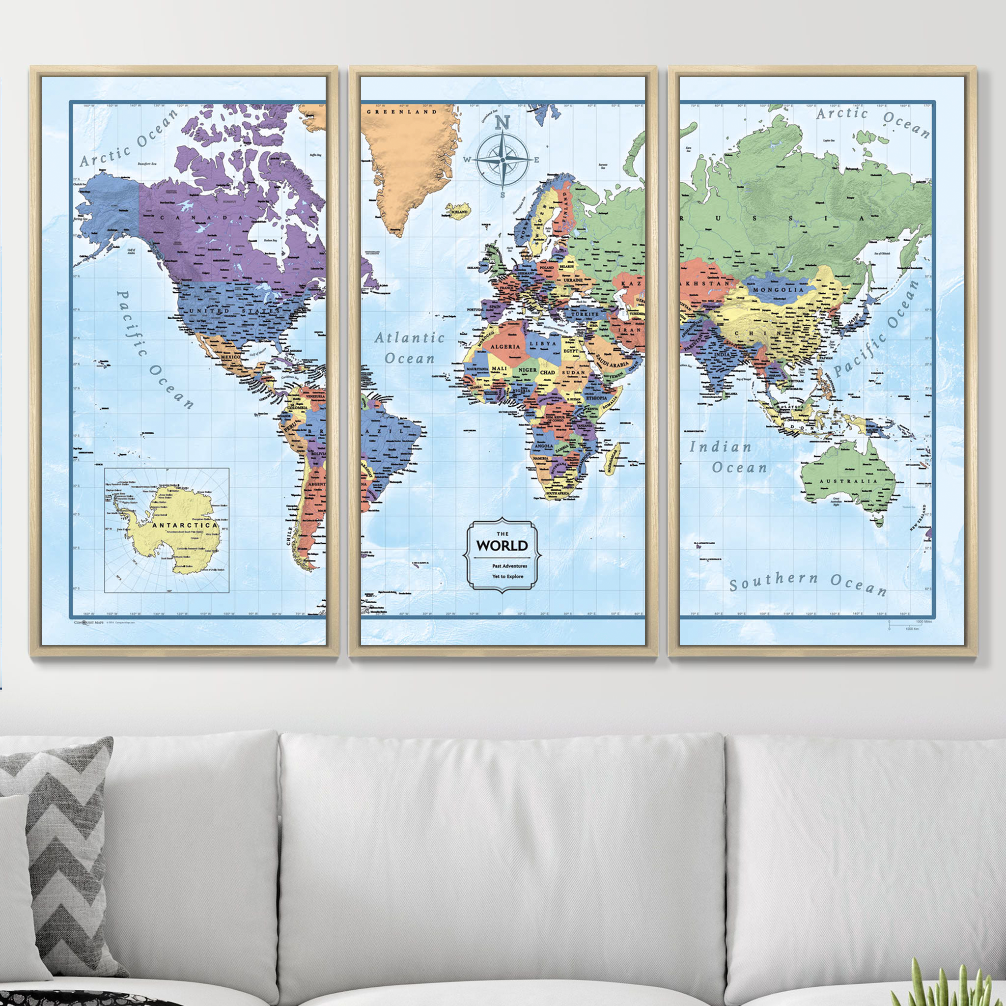 Push Pin World Map (Pin Board) - Rugged Earth CM Pin Board