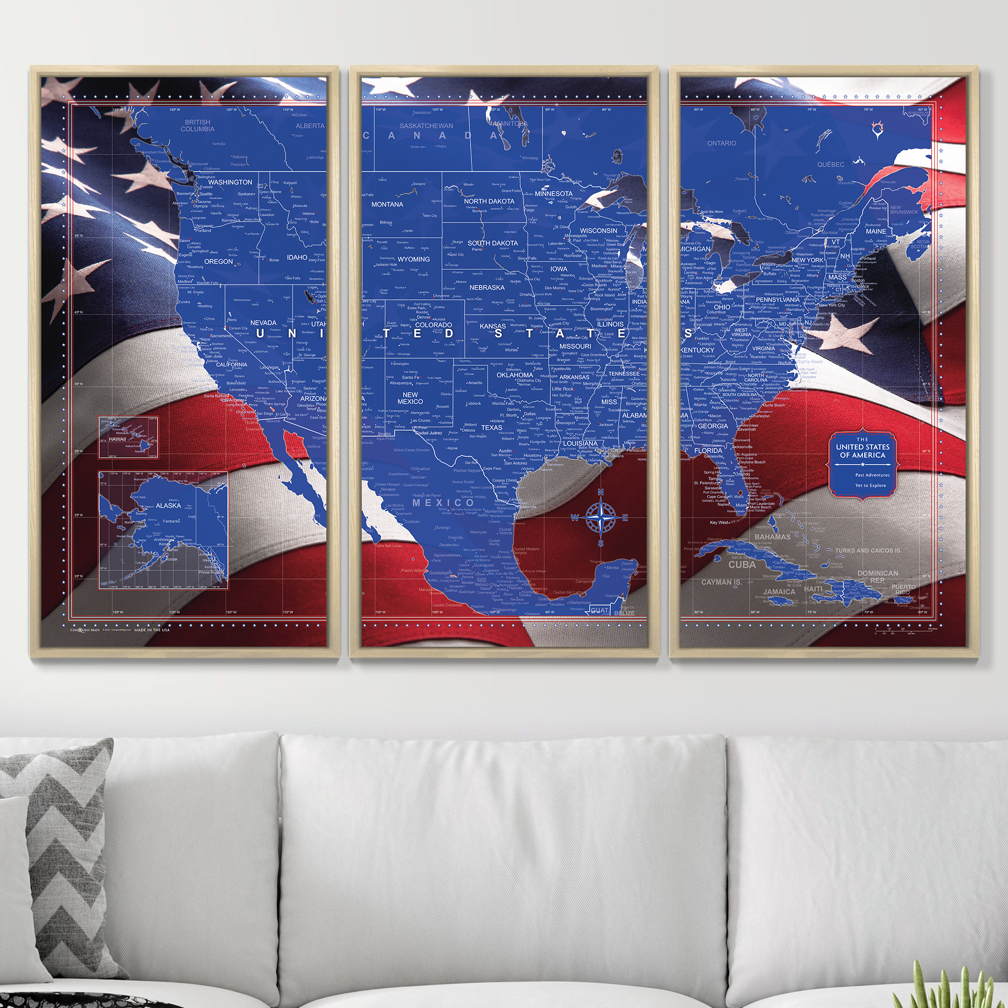 Push Pin USA Map (Pin Board) - Star Spangled 250th Anniversary Edition