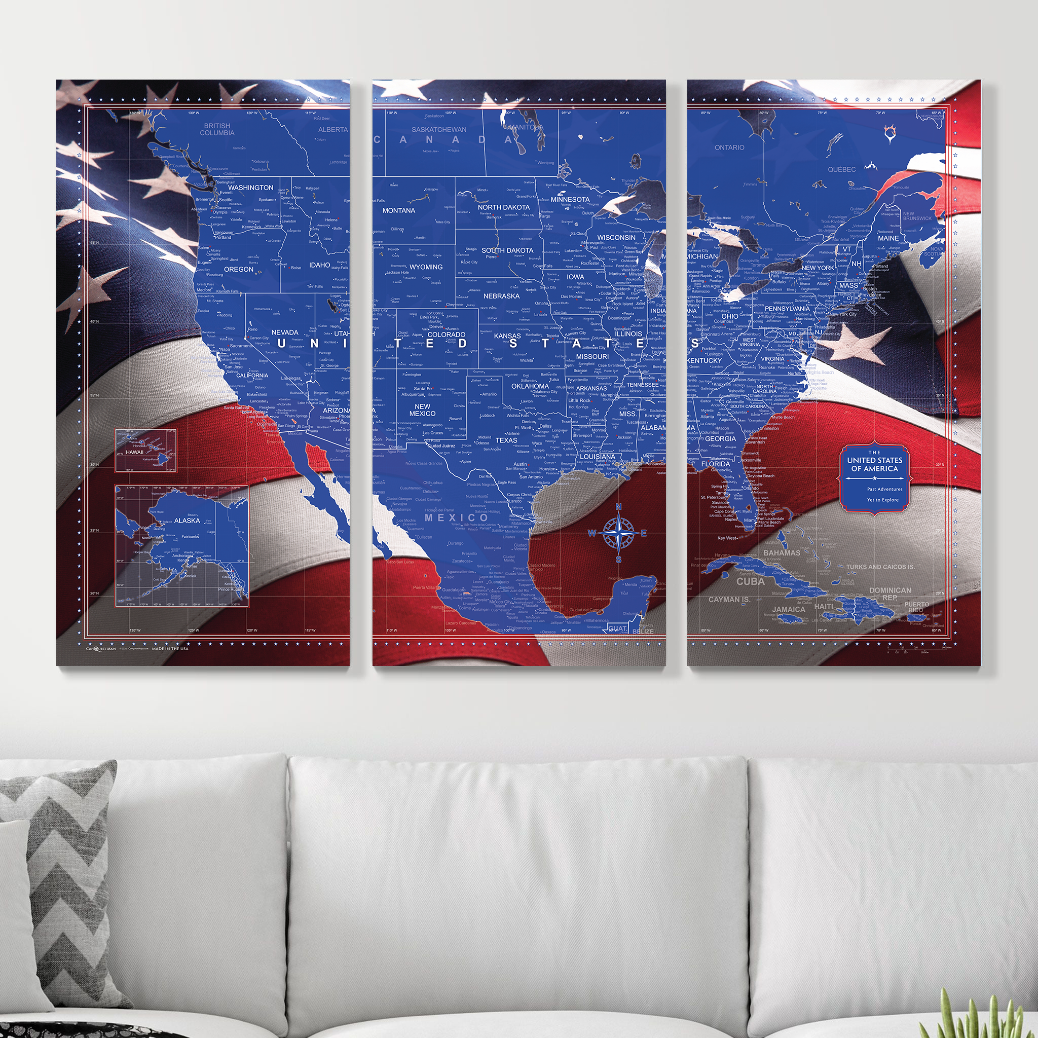 Push Pin USA Map (Pin Board) - Star Spangled 250th Anniversary Edition