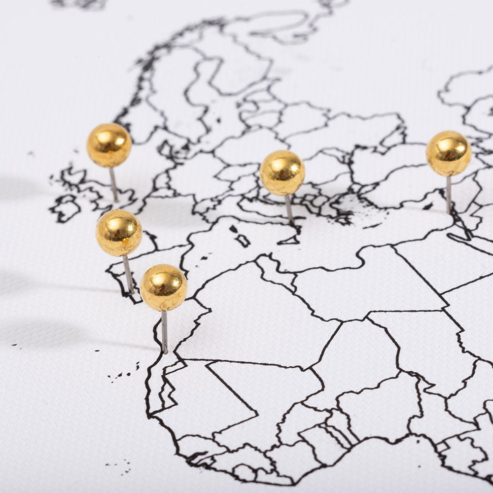 "Adventure Awaits!" Fine Line Push Pin Mini World Map CM Mini Map