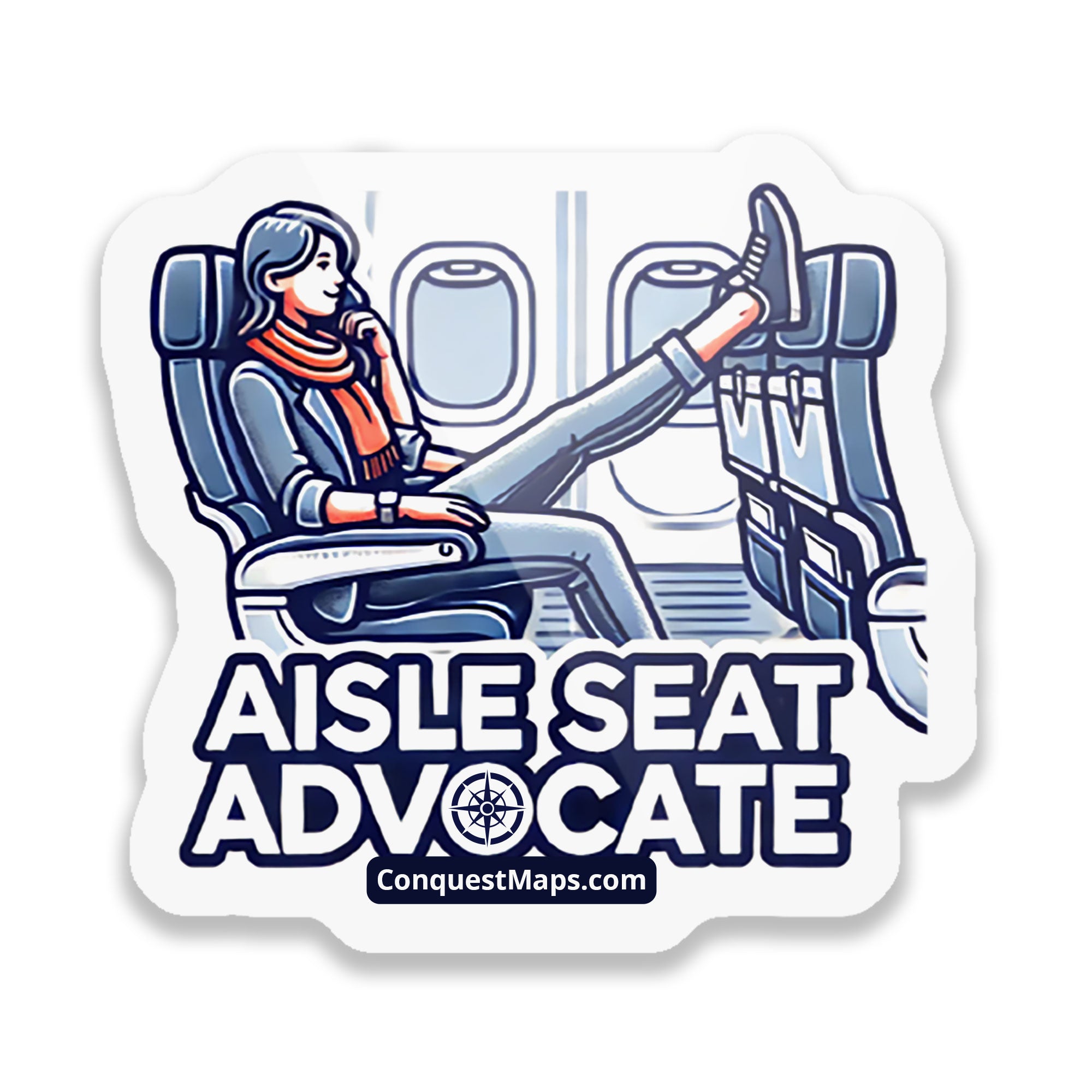 "Aisle Seat Advocate" Travel Personality Sticker