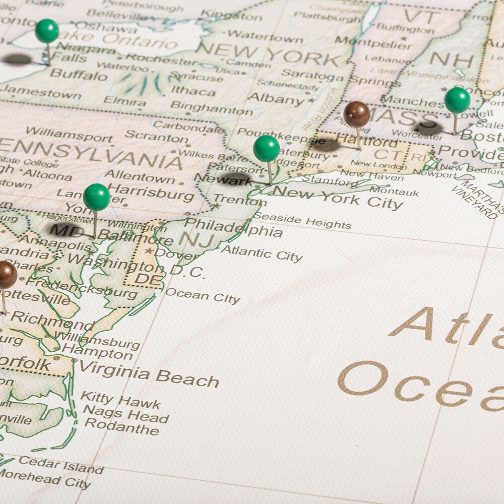 Push Pin USA Map (Pin Board) - Desert Sunrise - Overstock Sale CM Pin Board
