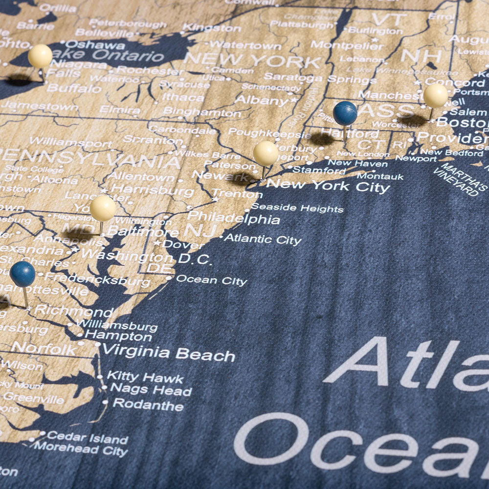 Push Pin USA Map (Pin Board) - Deep-Sea Drift - Overstock Sale! CM Pin Board