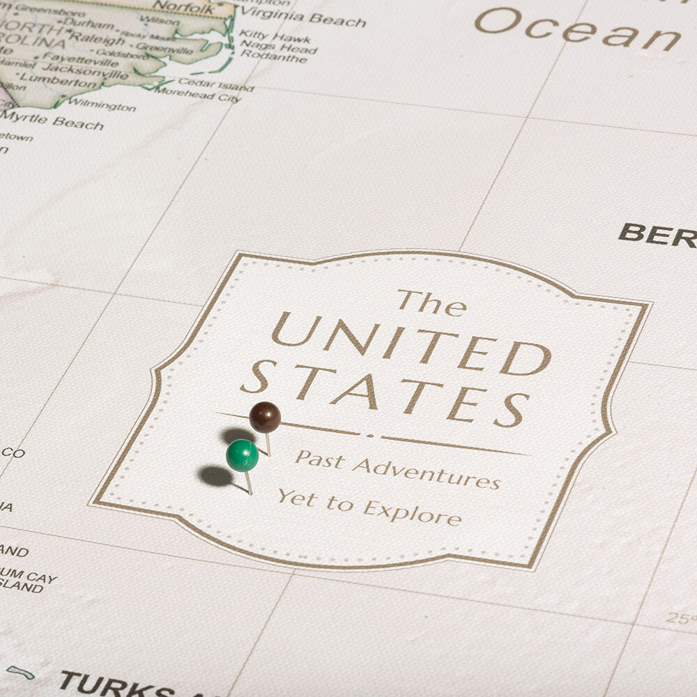 Push Pin USA Map (Pin Board) - Desert Sunrise - Overstock Sale CM Pin Board