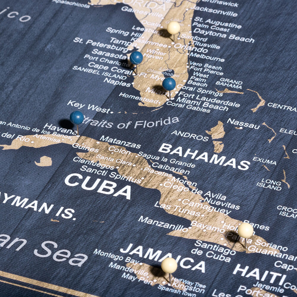 Push Pin USA Map (Pin Board) - Deep-Sea Drift - Overstock Sale! CM Pin Board