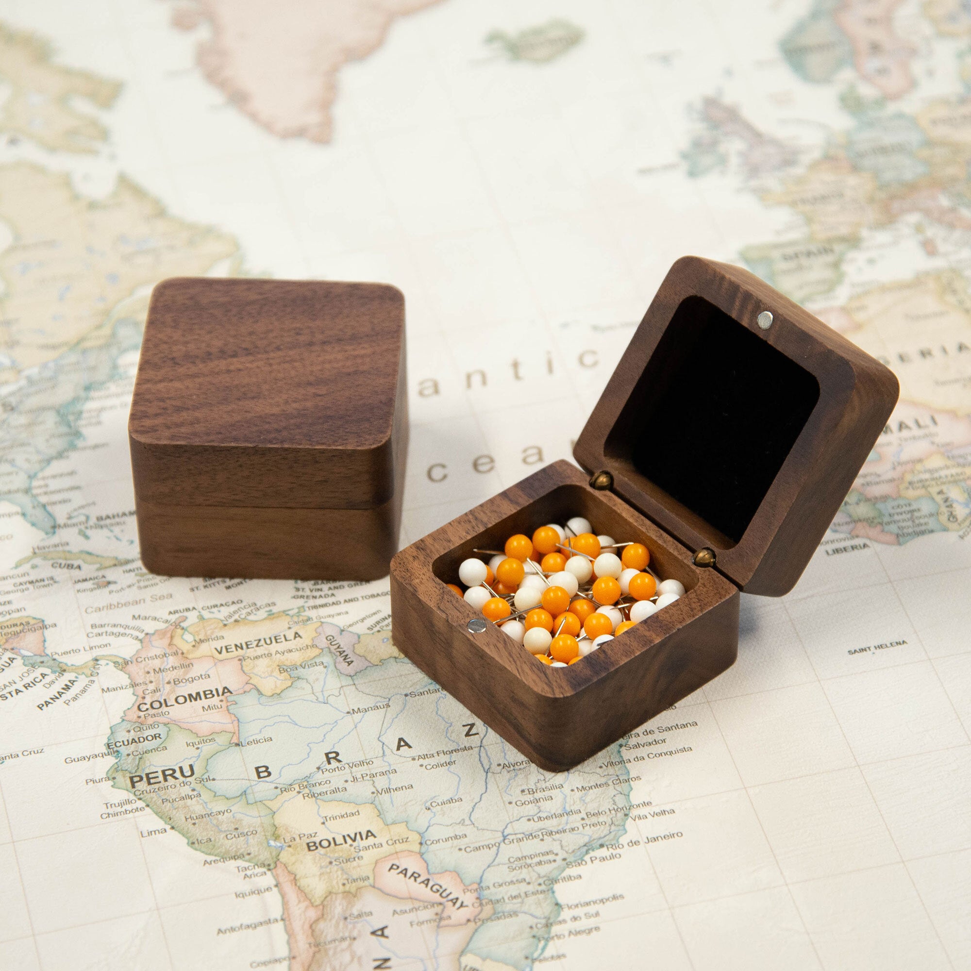 Classic Wooden Push Pin Keepsake Box
