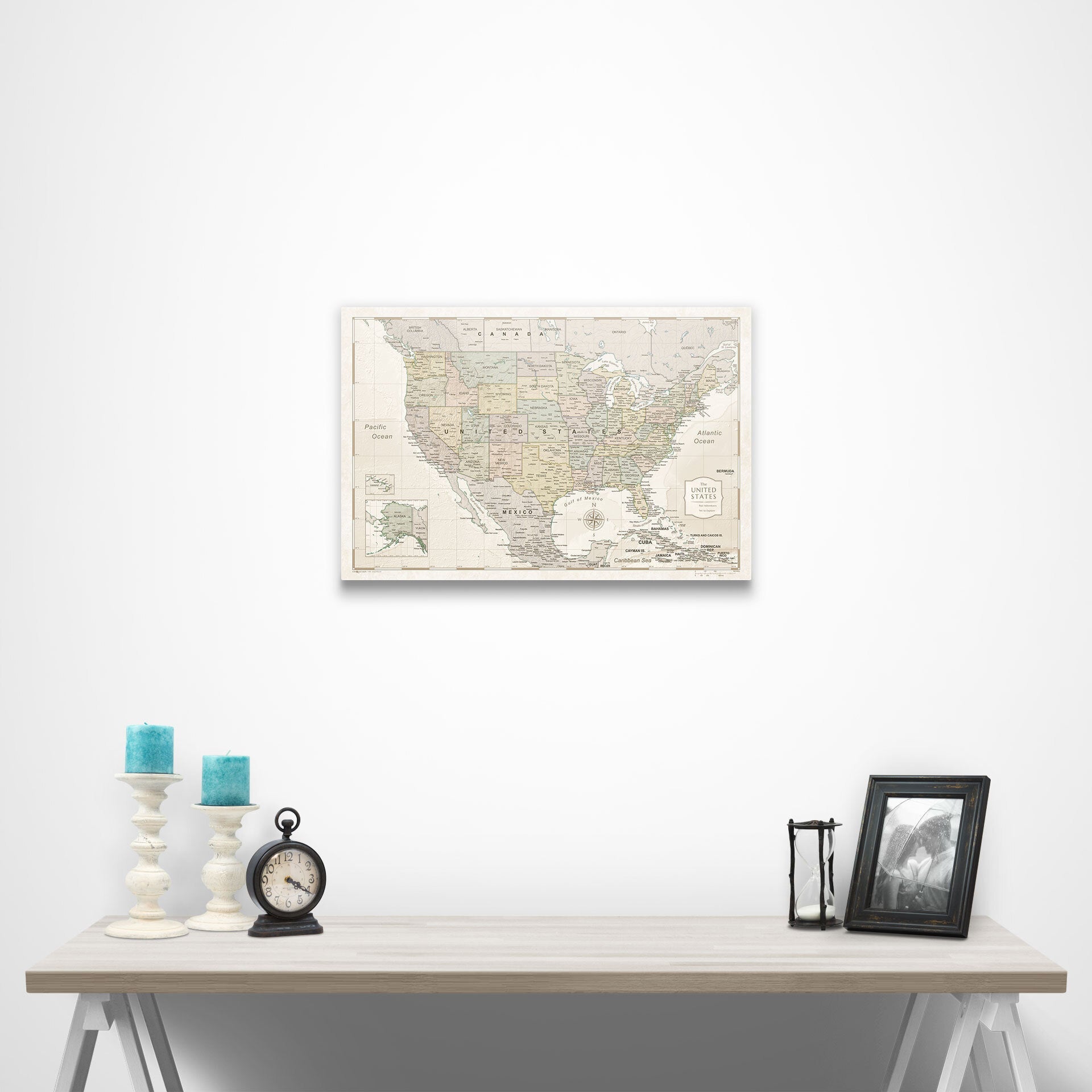 USA Map Poster - Desert Sunrise CM Poster