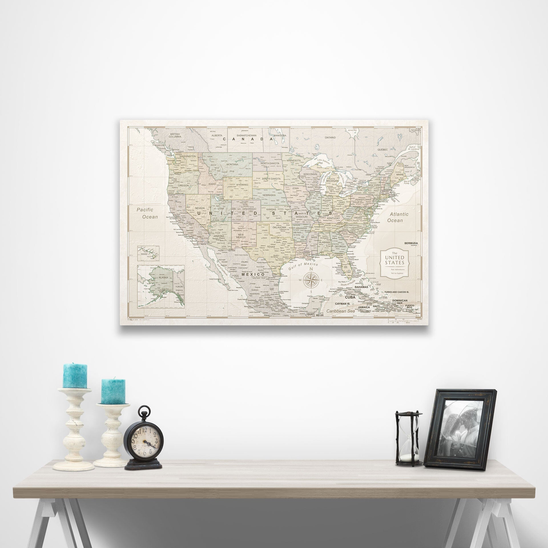 USA Map Poster - Desert Sunrise CM Poster