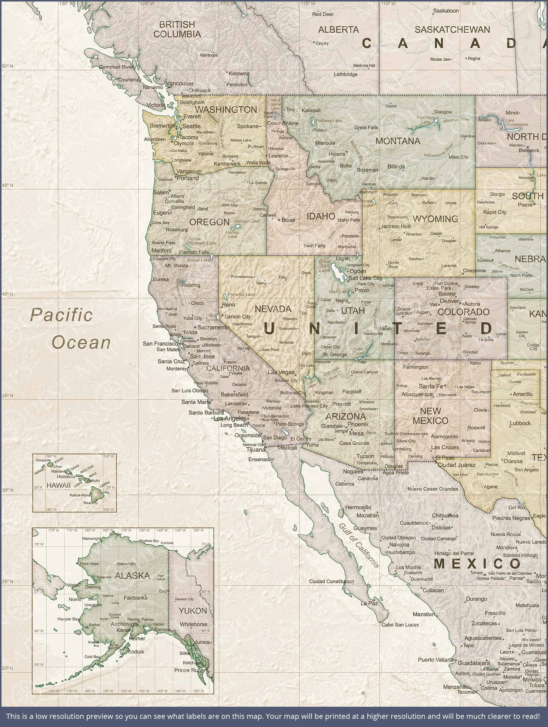 Push Pin USA Map (Pin Board) - Desert Sunrise - Overstock Sale CM Pin Board