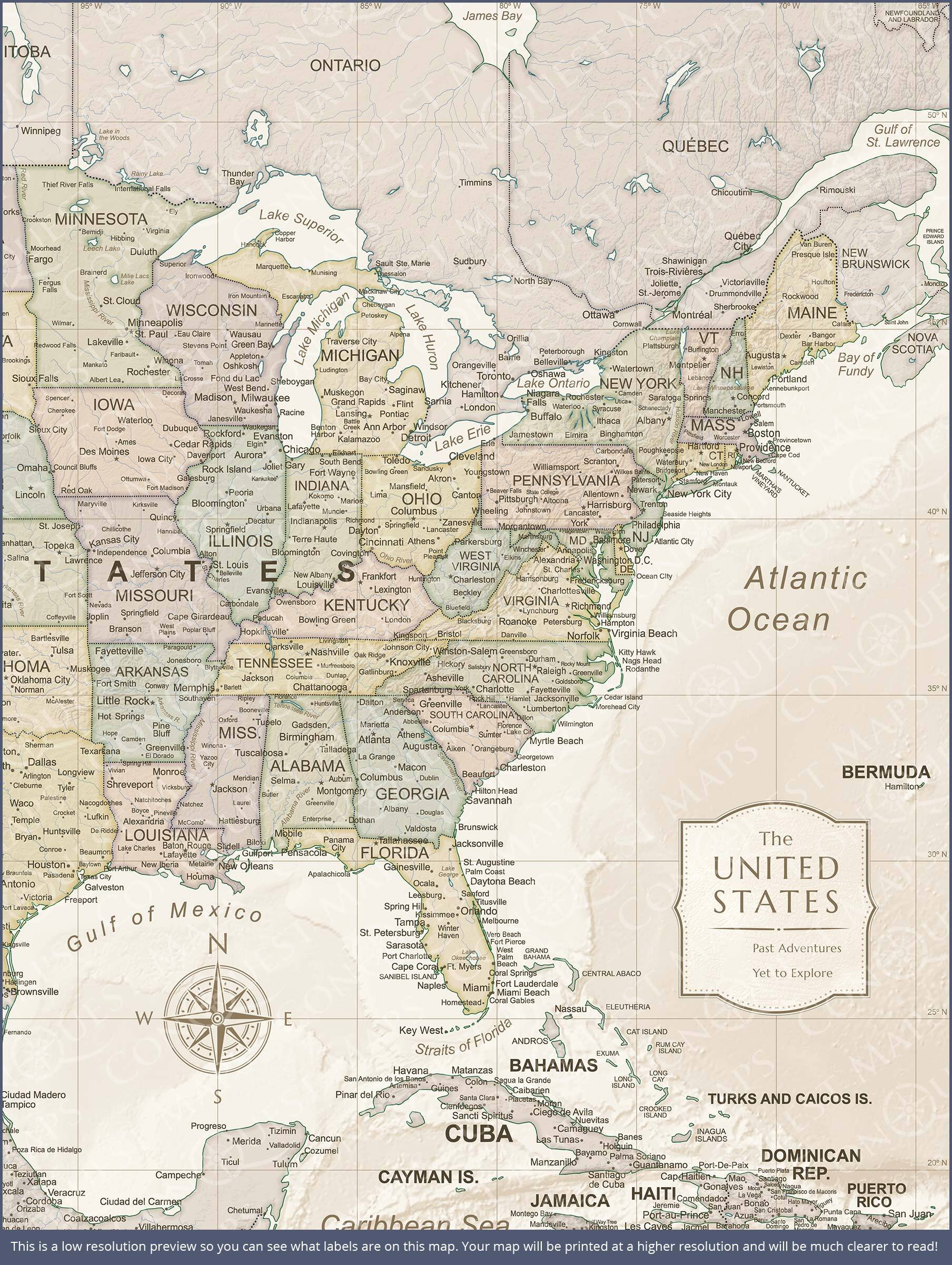 Push Pin USA Map (Pin Board) - Desert Sunrise - Overstock Sale CM Pin Board