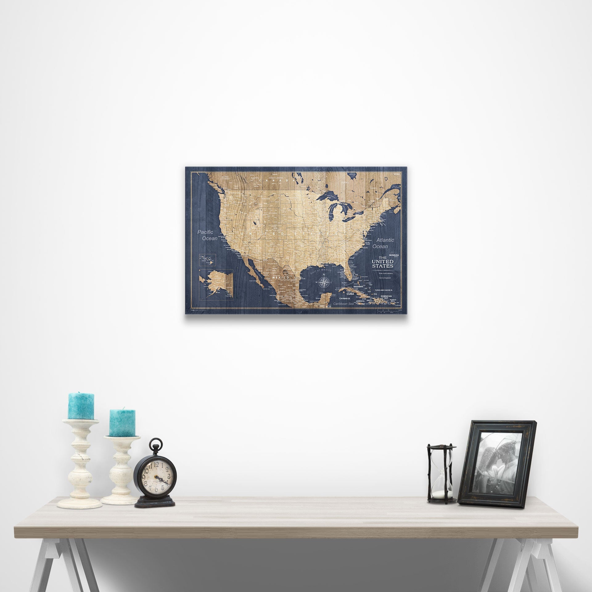 USA Map Poster - Deep-Sea Drift CM Poster