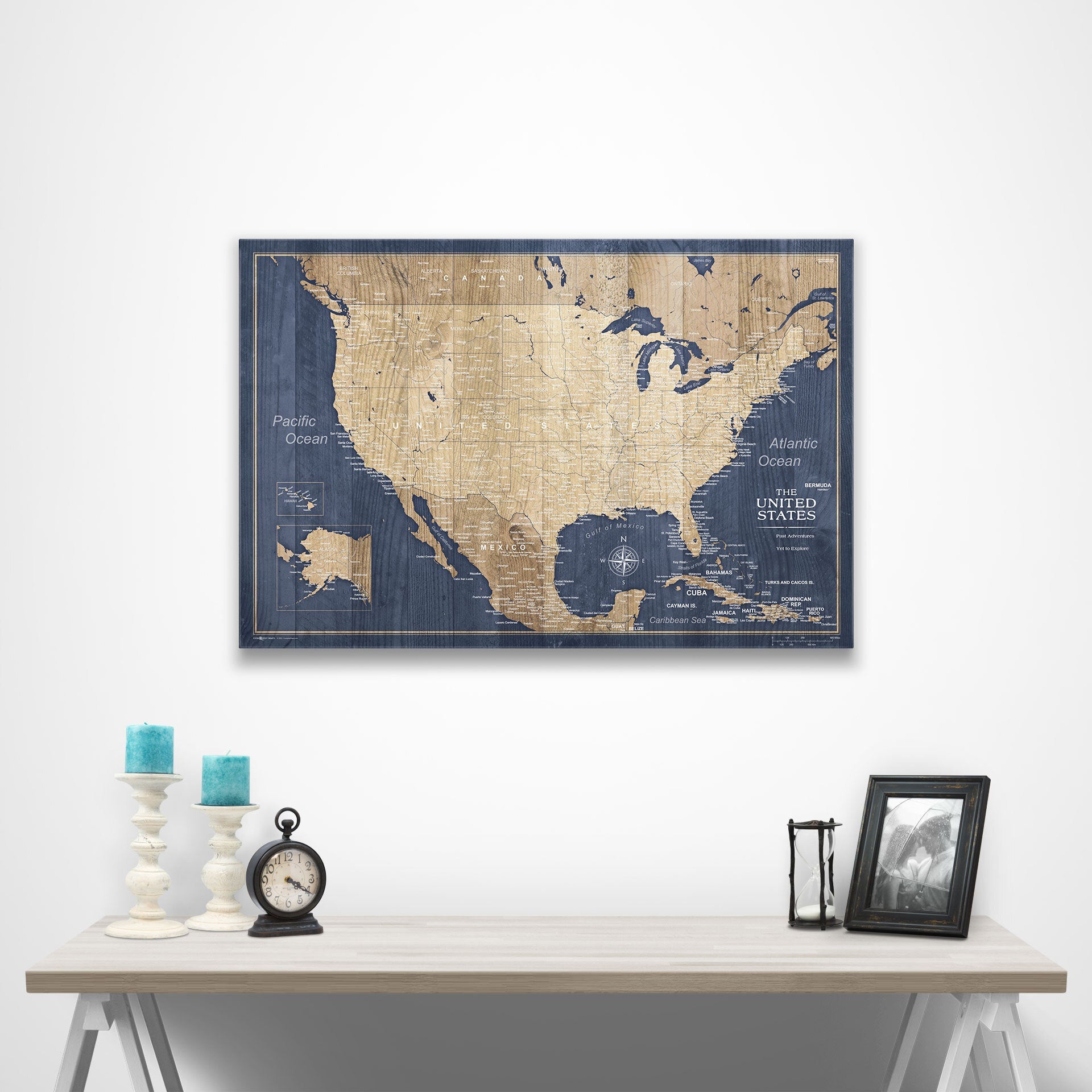 USA Map Poster - Deep-Sea Drift CM Poster