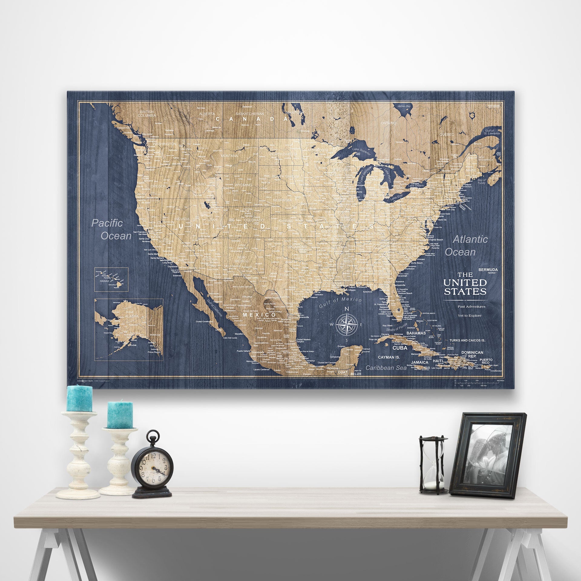 USA Map Poster - Deep-Sea Drift CM Poster