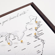 Push Pin Mini USA Map - Fine Line Series CM Pin Board