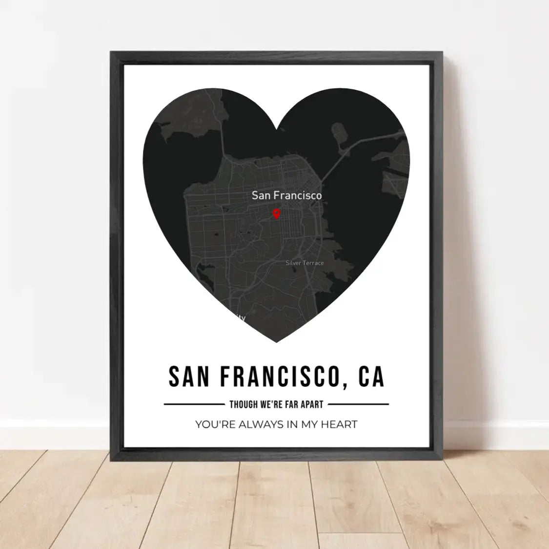 Father's Day Heart Map Art Conquest Maps LLC
