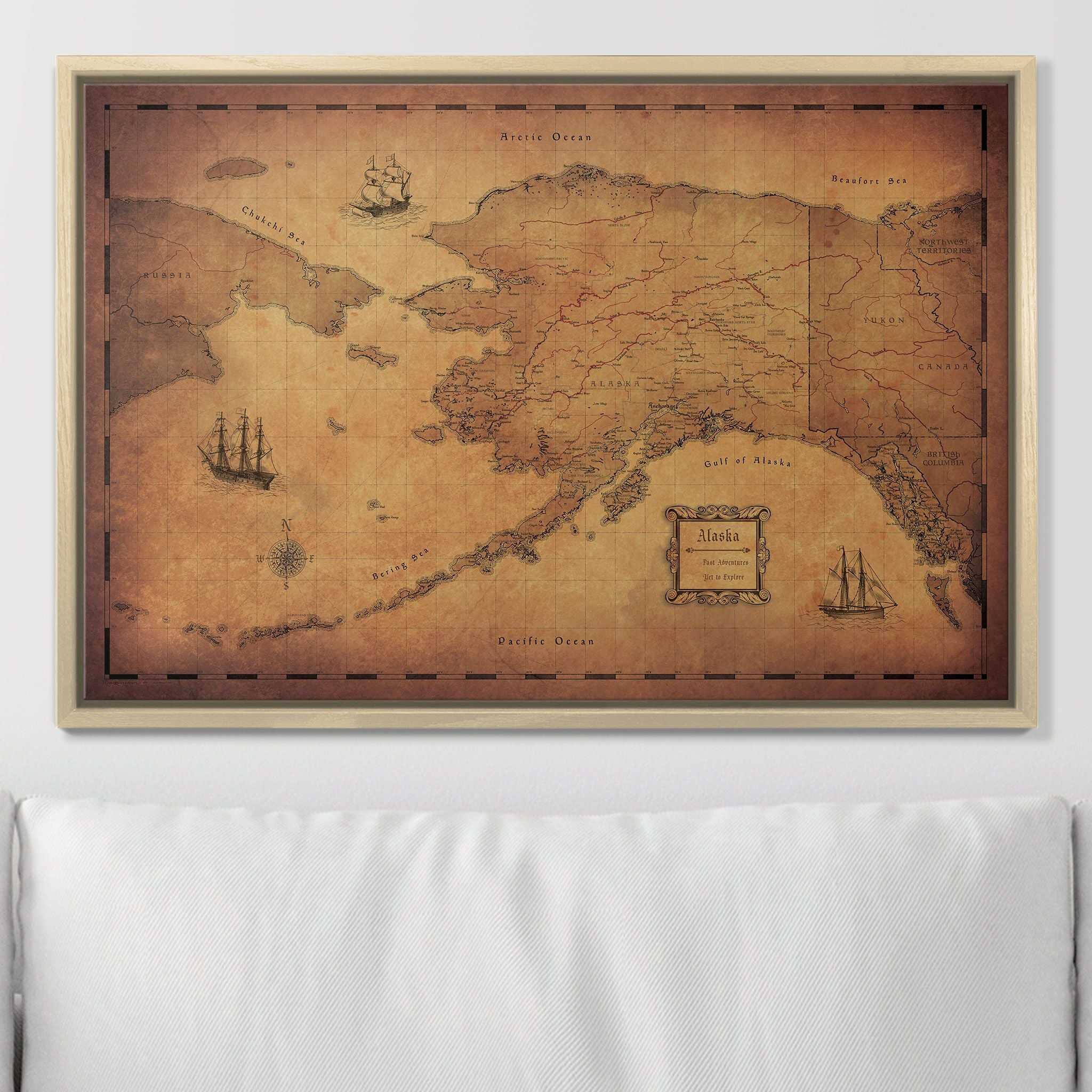 Push Pin Alaska Map (Pin Board) - Golden Aged CM Pin Board