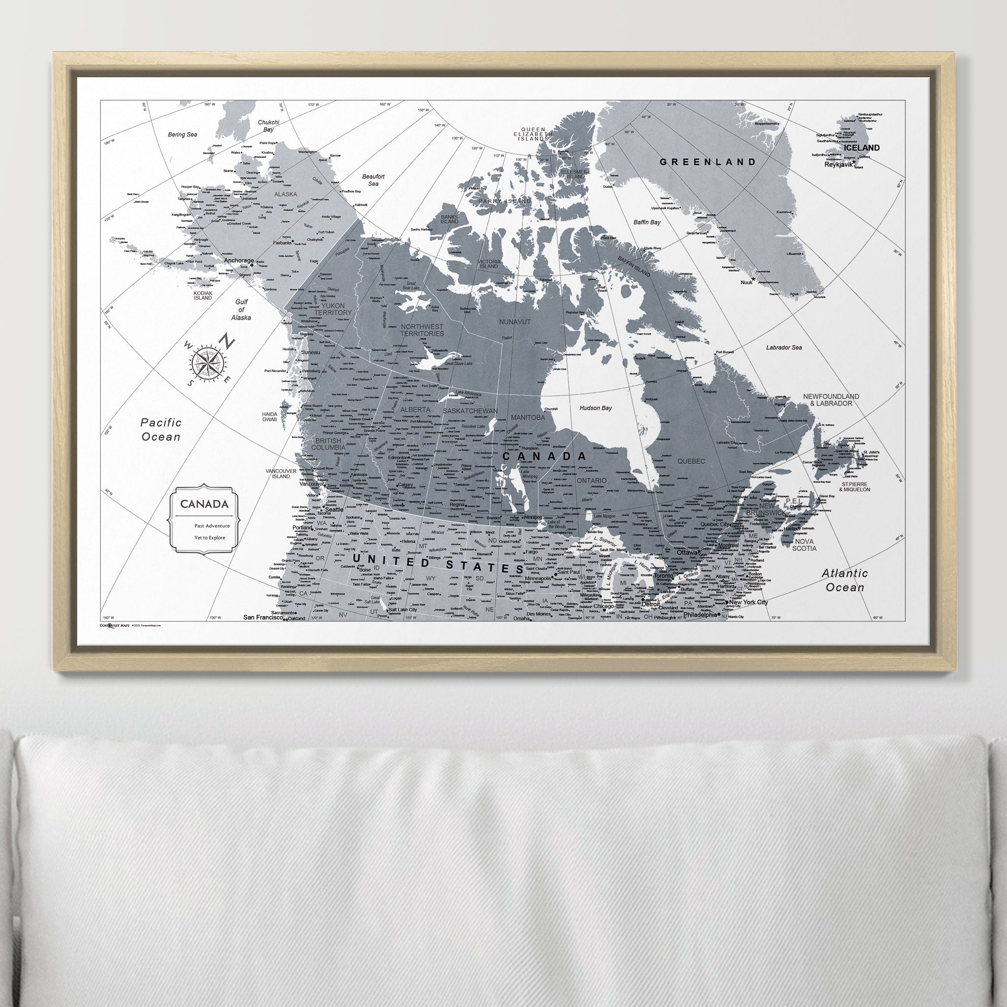 Push Pin Canada Map (Pin Board) - Dark Gray Color Splash CM Pin Board