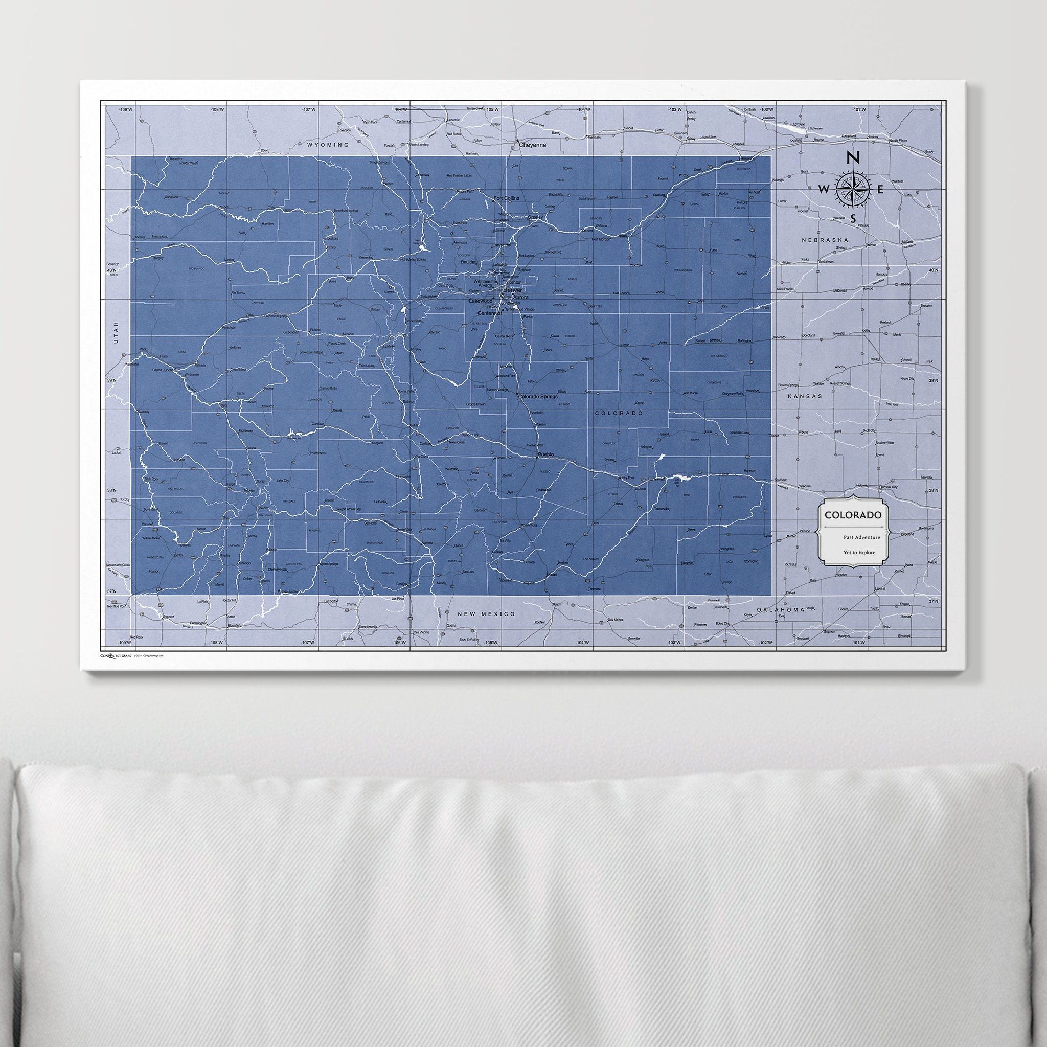 Push Pin Colorado Map (Pin Board) - Navy Color Splash CM Pin Board