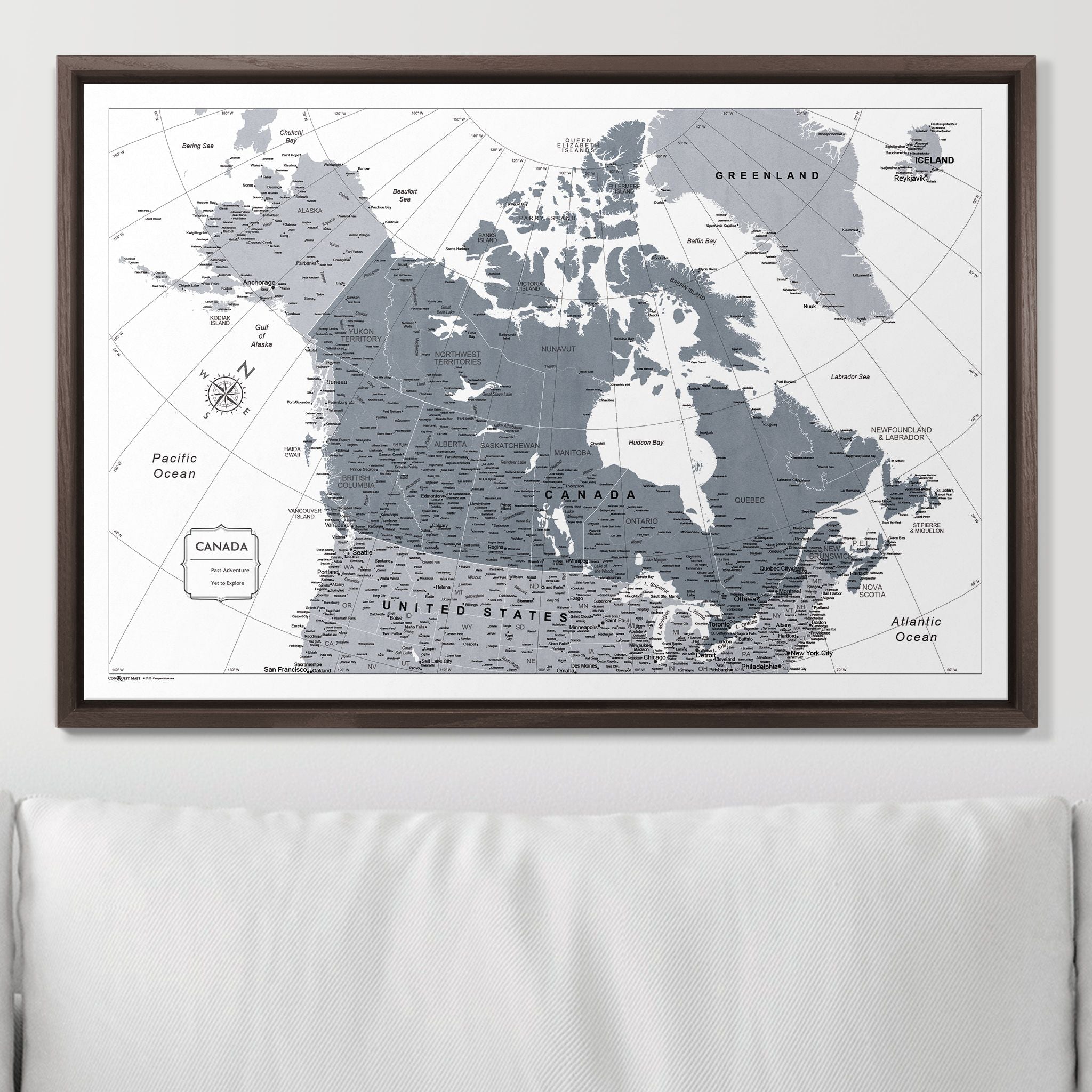 Push Pin Canada Map (Pin Board) - Dark Gray Color Splash CM Pin Board