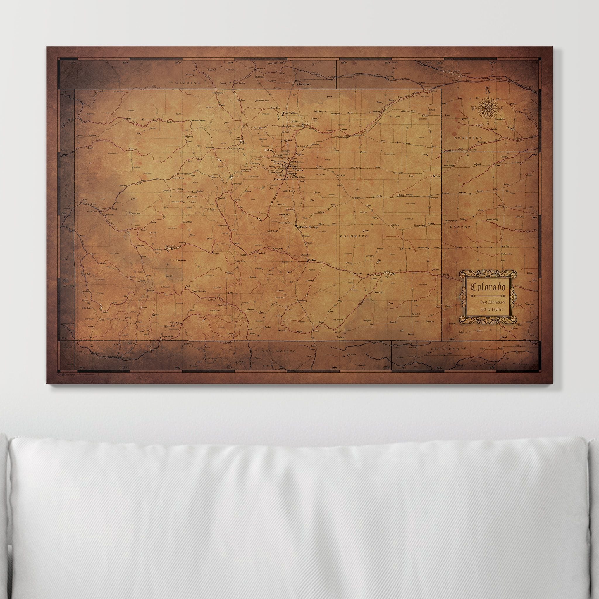 Push Pin Colorado Map (Pin Board) - Golden Aged CM Pin Board