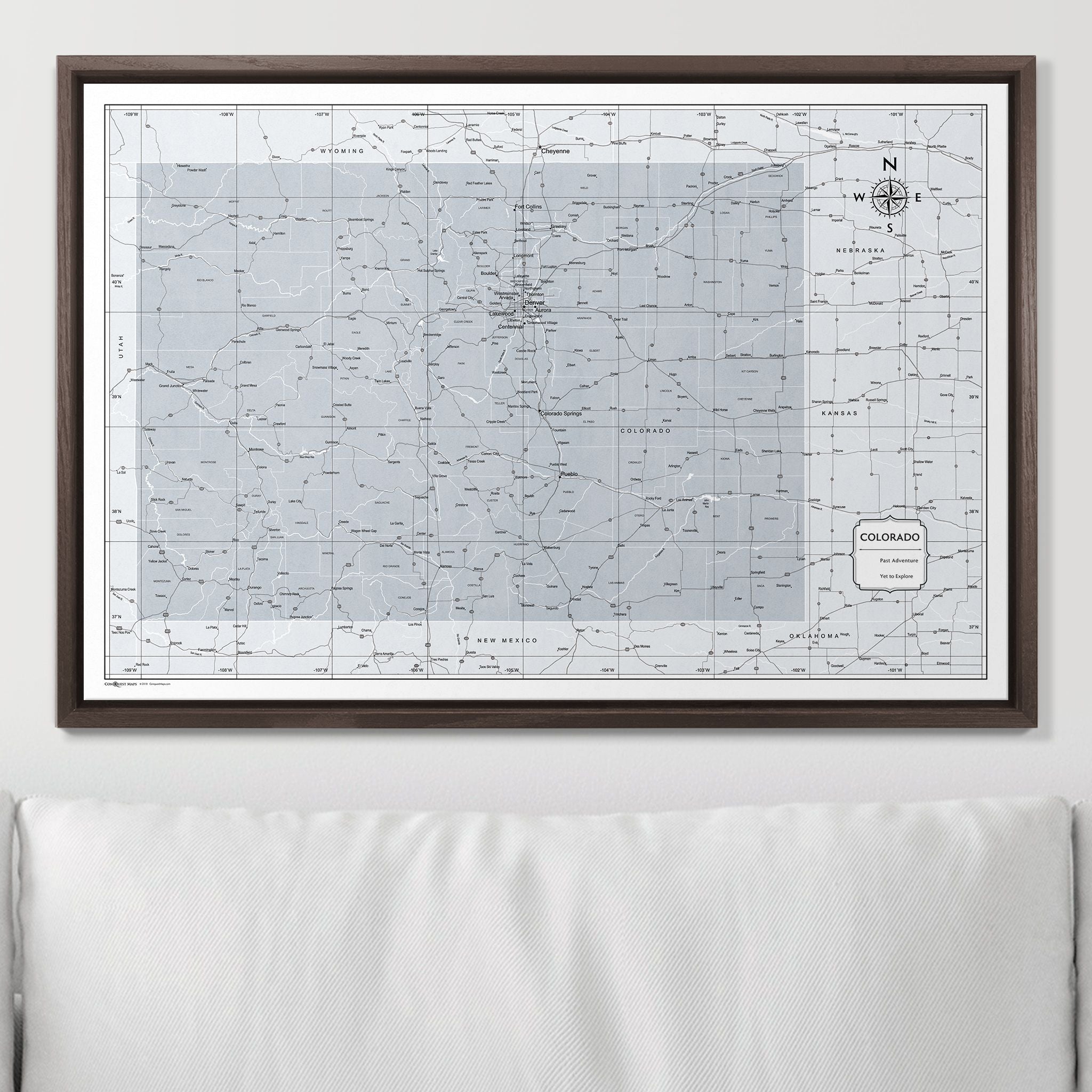 Push Pin Colorado Map (Pin Board) - Light Gray Color Splash CM Pin Board