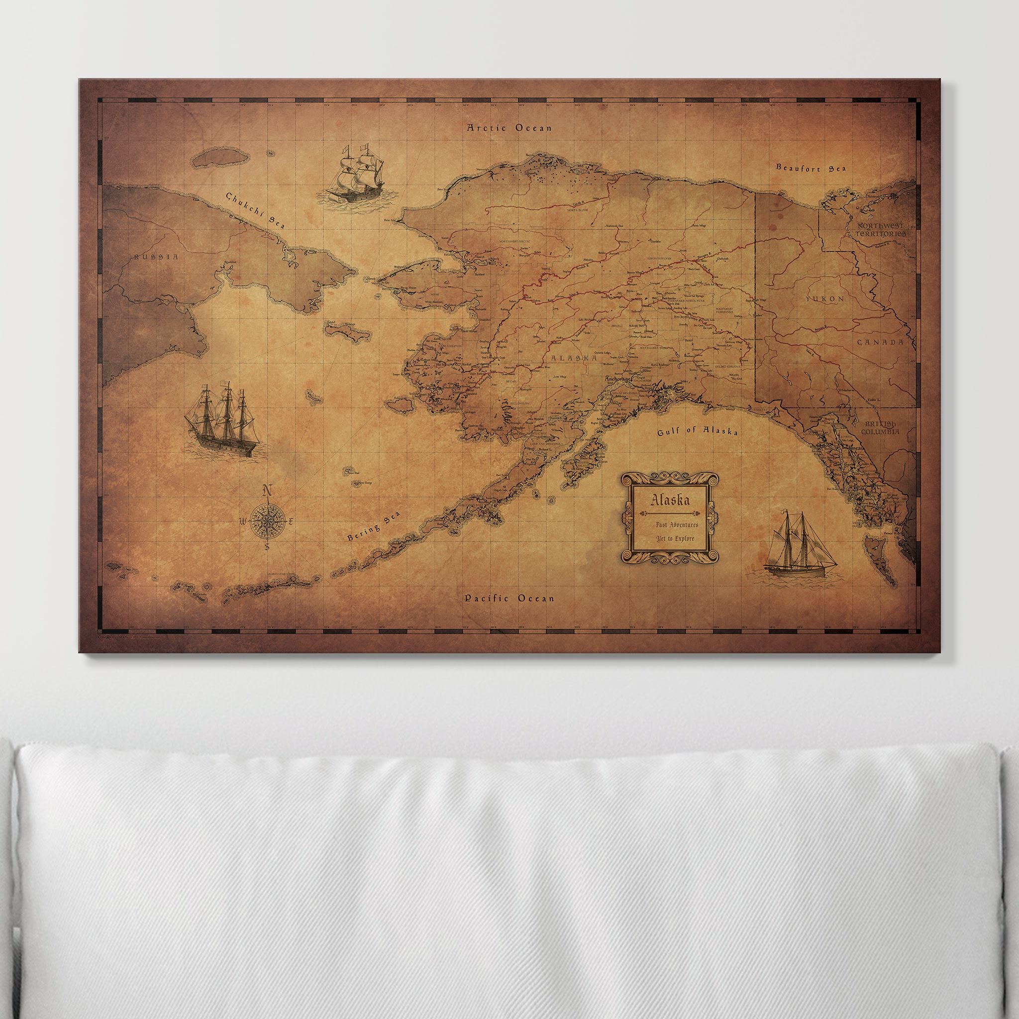 Push Pin Alaska Map (Pin Board) - Golden Aged CM Pin Board