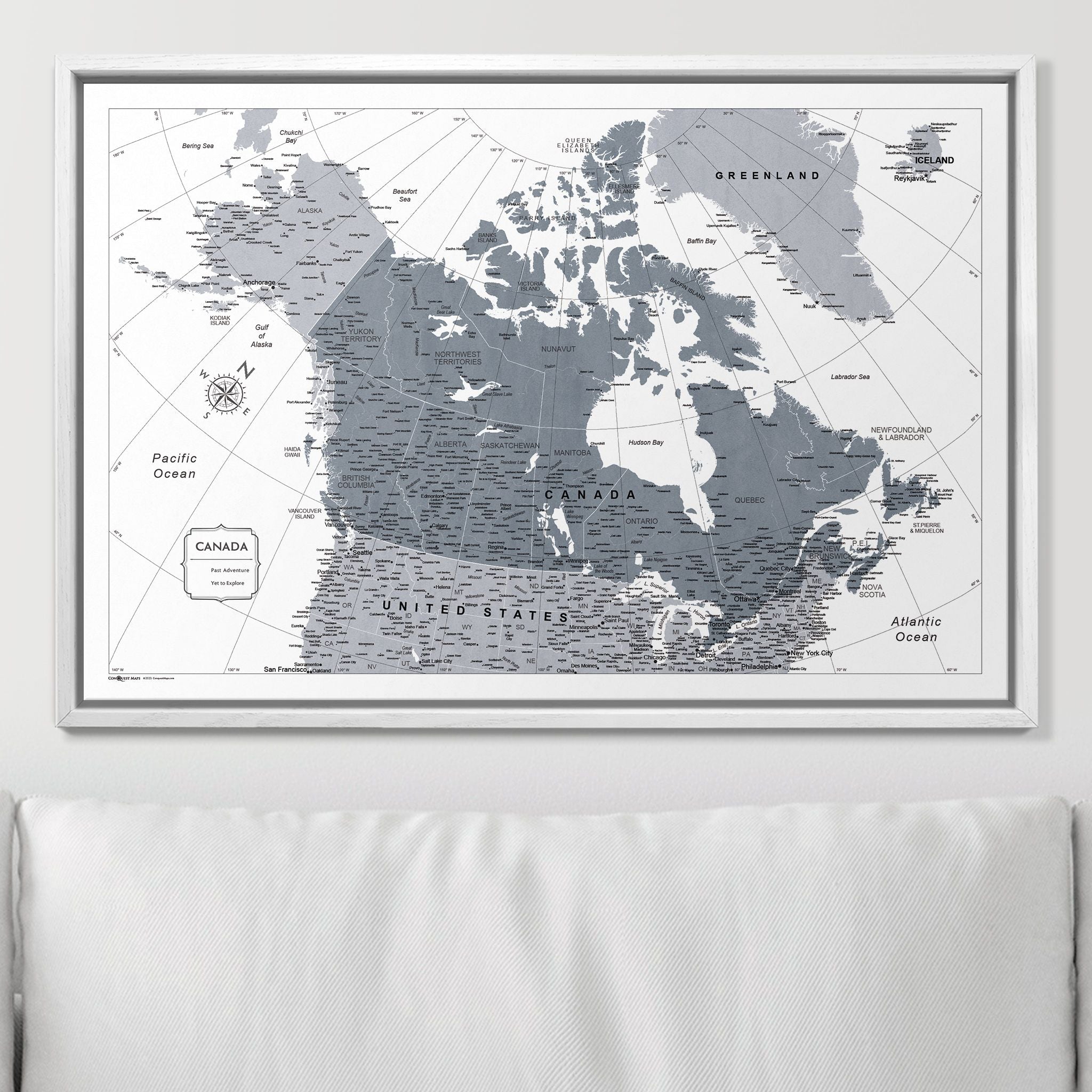 Push Pin Canada Map (Pin Board) - Dark Gray Color Splash CM Pin Board