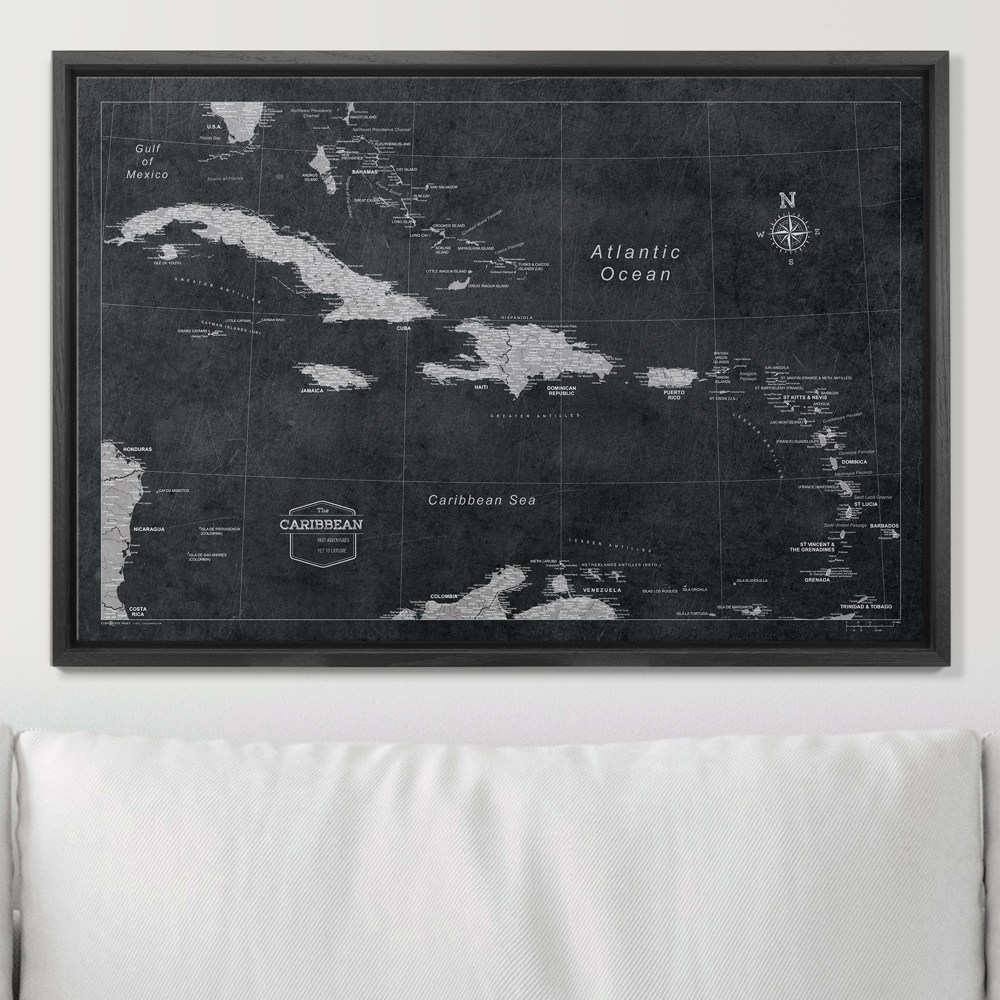 Push Pin Caribbean Map (Pin Board) - Desert Sunrise CM Pin Board