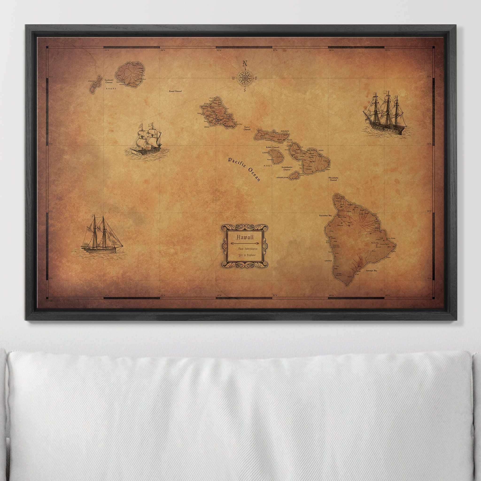 Push Pin Hawaii Map (Pin Board) - Golden Aged CM Pin Board
