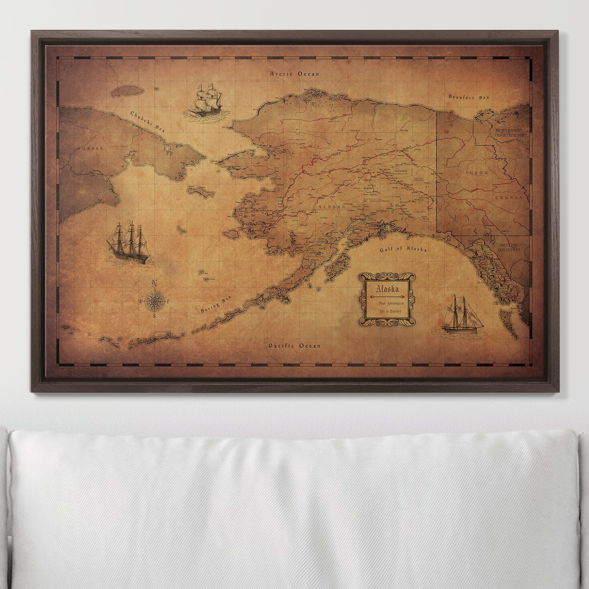 Push Pin Alaska Map (Pin Board) - Golden Aged CM Pin Board