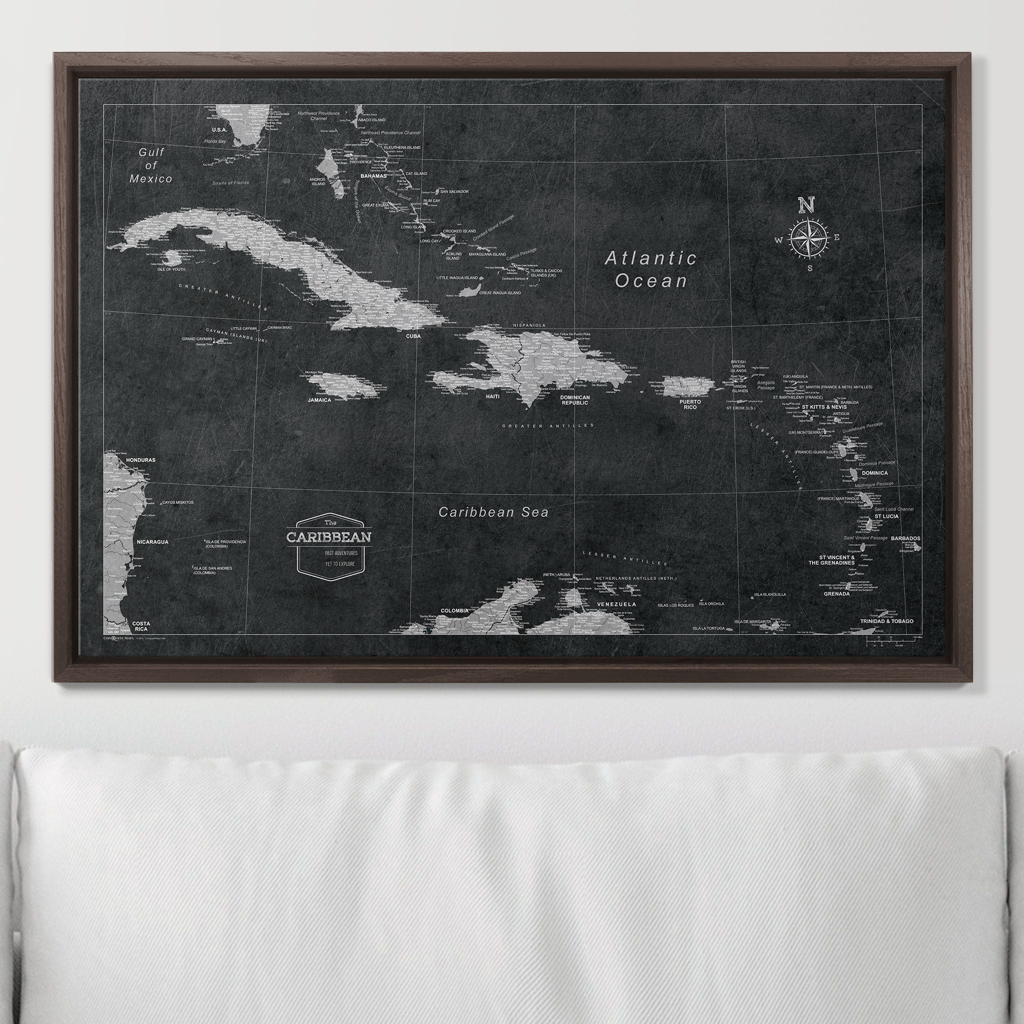 Push Pin Caribbean Map (Pin Board) - Desert Sunrise CM Pin Board