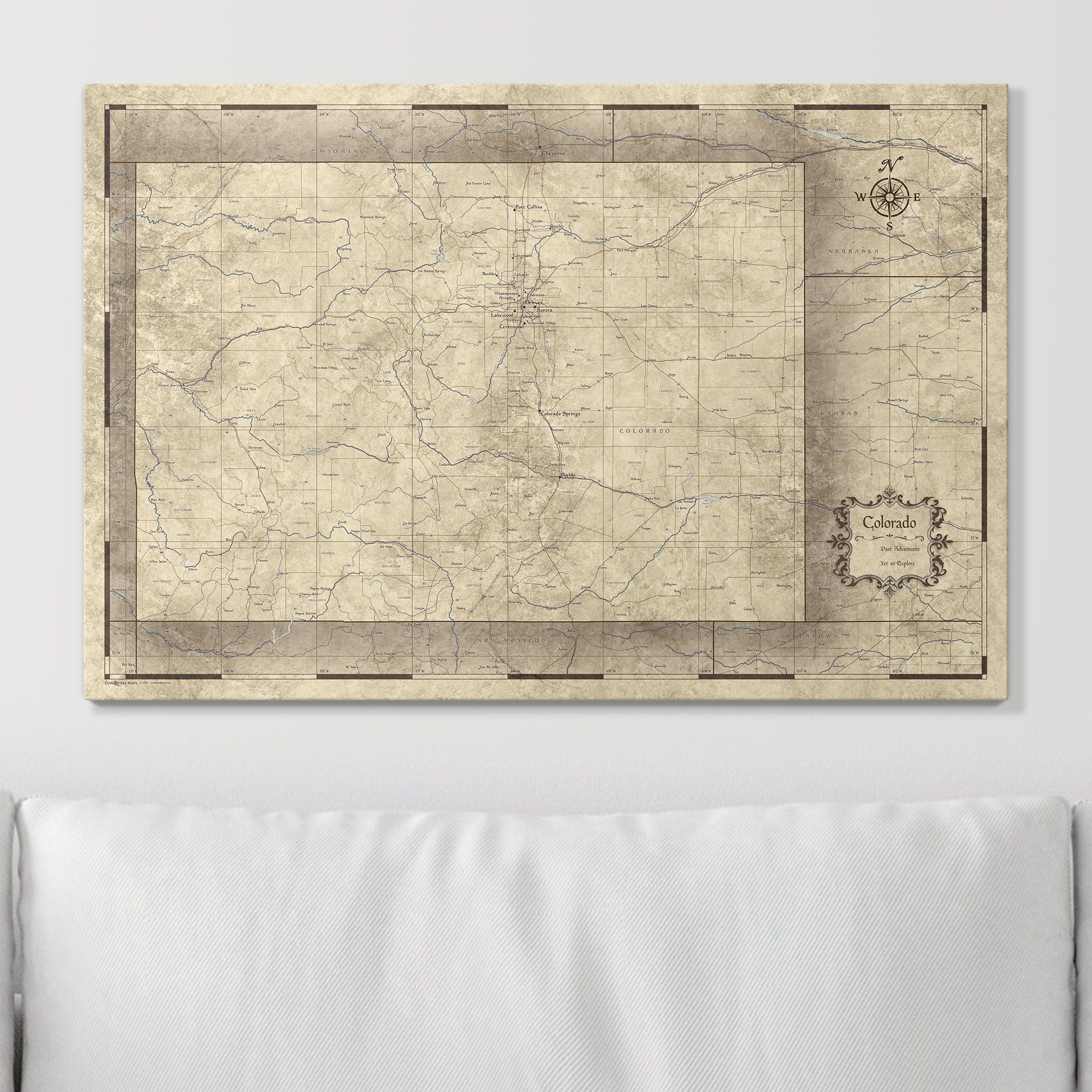 Push Pin Colorado Map (Pin Board) - Rustic Vintage CM Pin Board