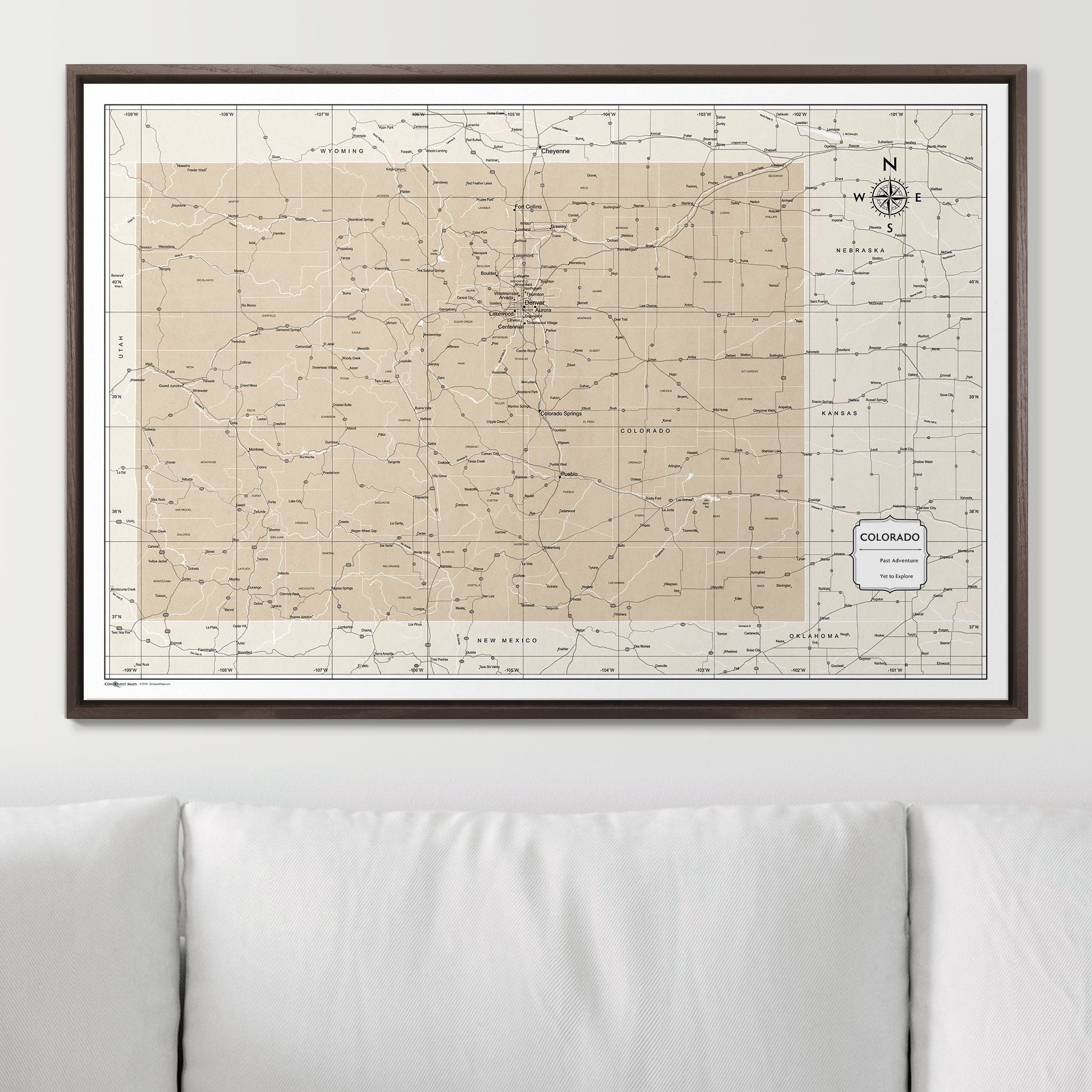 Push Pin Colorado Map (Pin Board) - Light Brown Color Splash CM Pin Board