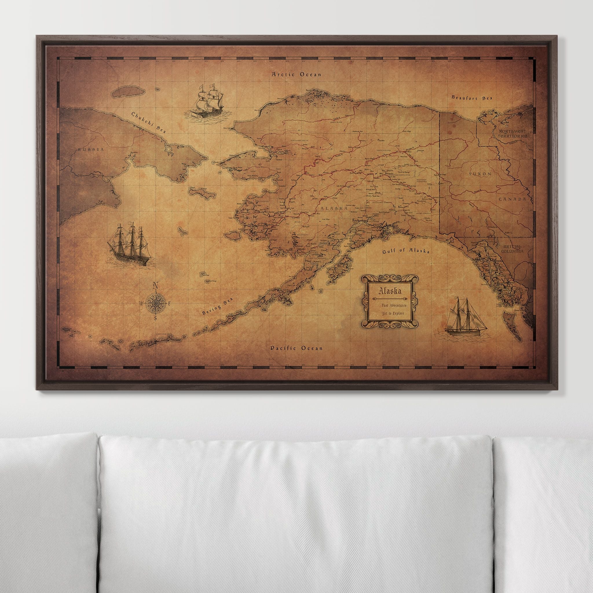 Push Pin Alaska Map (Pin Board) - Golden Aged CM Pin Board