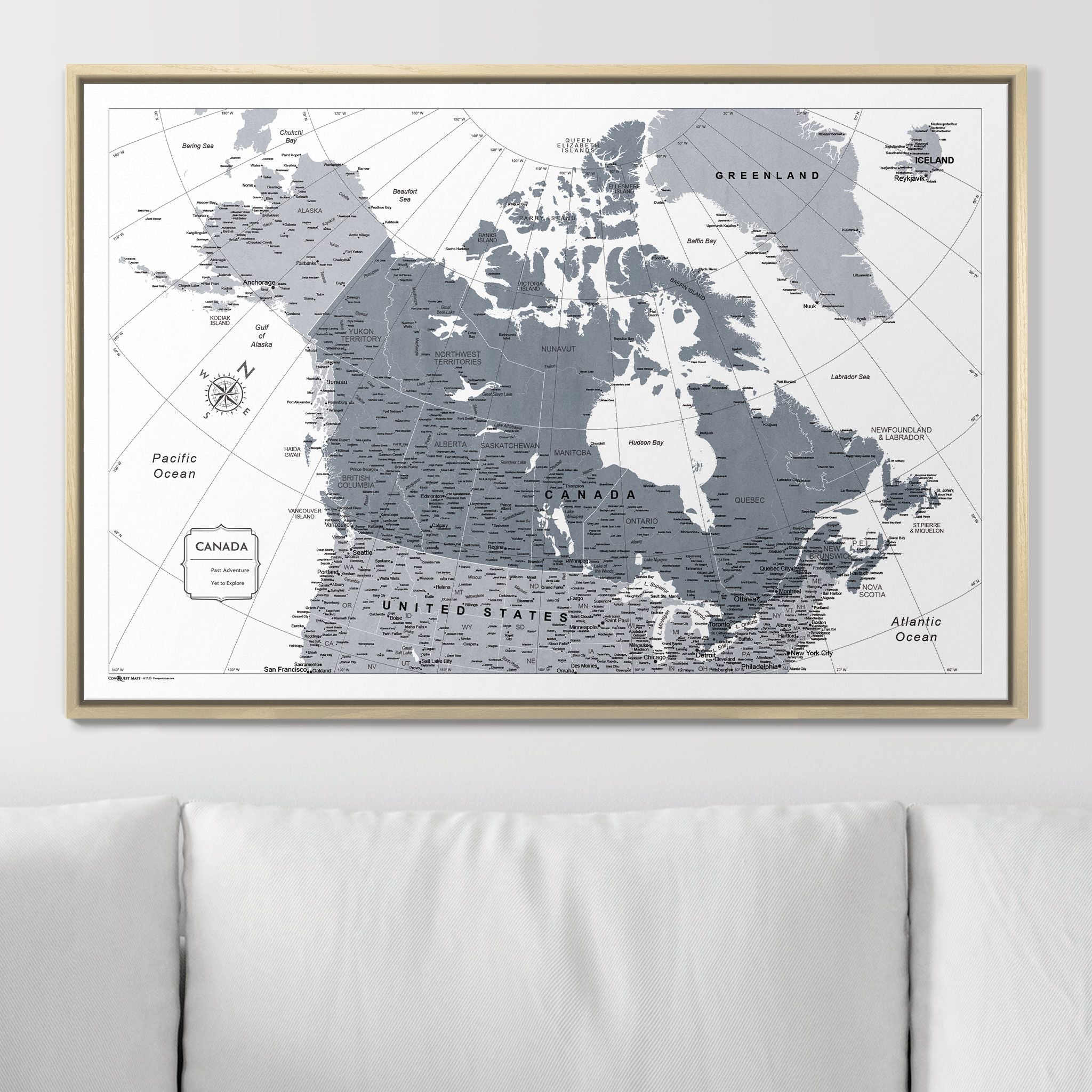 Push Pin Canada Map (Pin Board) - Dark Gray Color Splash CM Pin Board