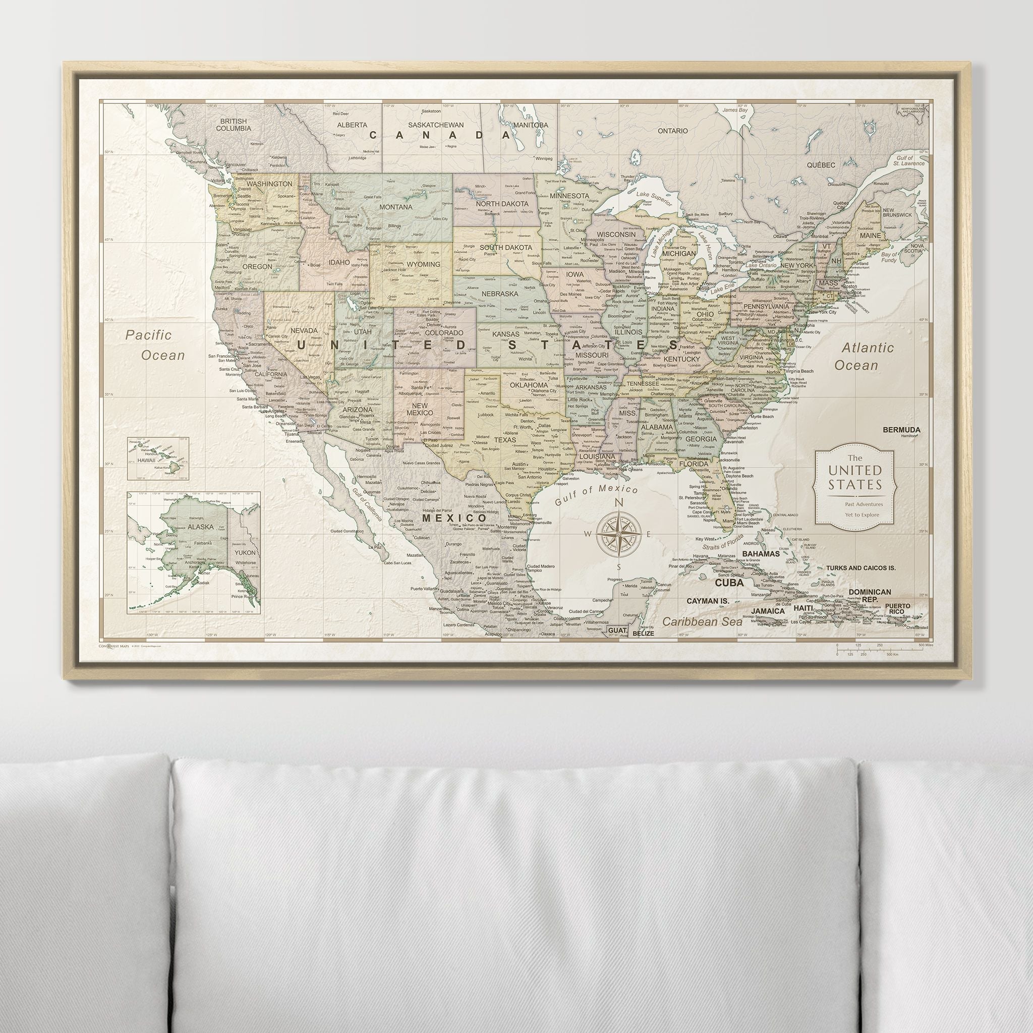Push Pin USA Map (Pin Board) - Desert Sunrise - Overstock Sale CM Pin Board