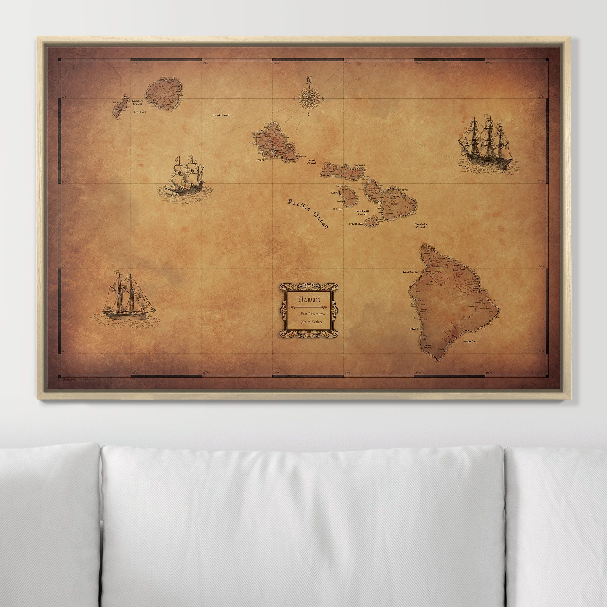 Push Pin Hawaii Map (Pin Board) - Golden Aged CM Pin Board