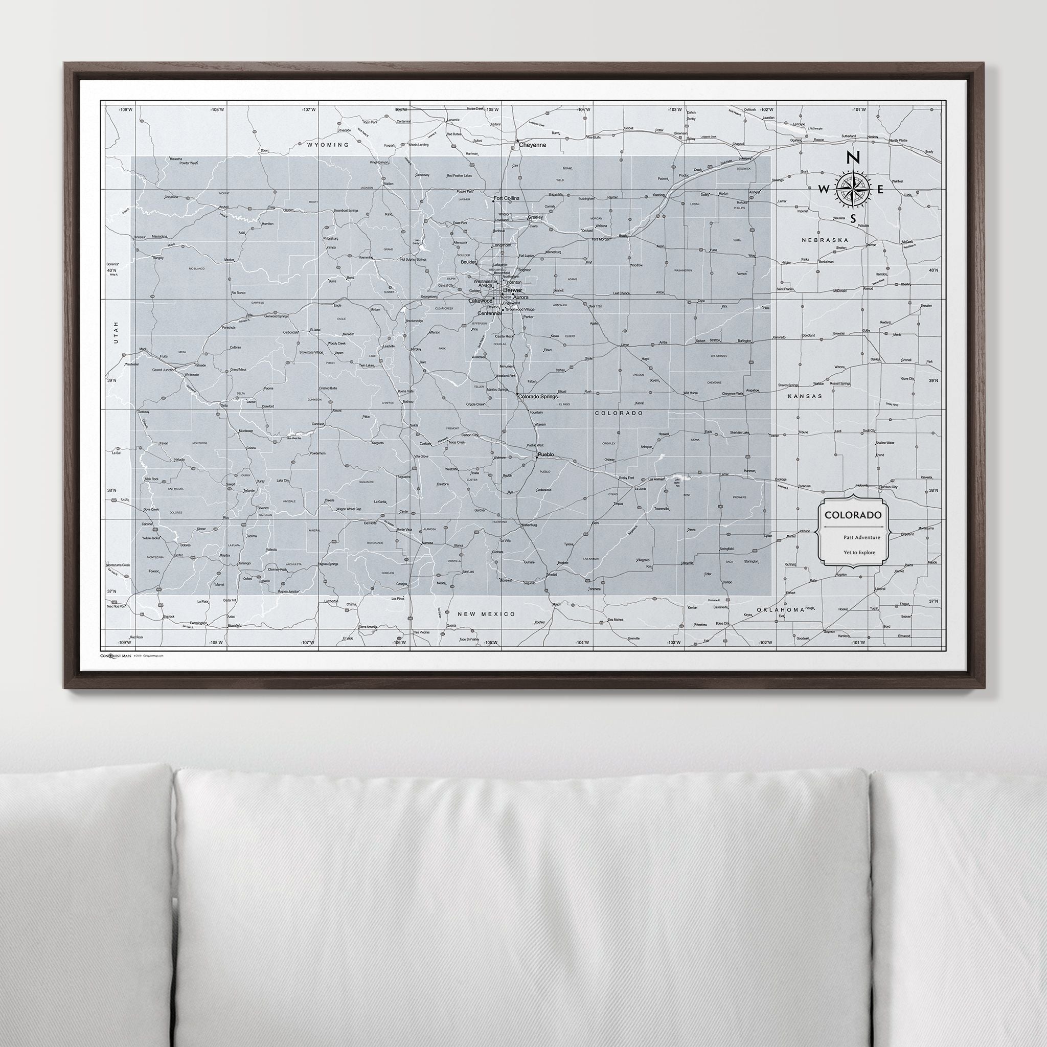 Push Pin Colorado Map (Pin Board) - Light Gray Color Splash CM Pin Board